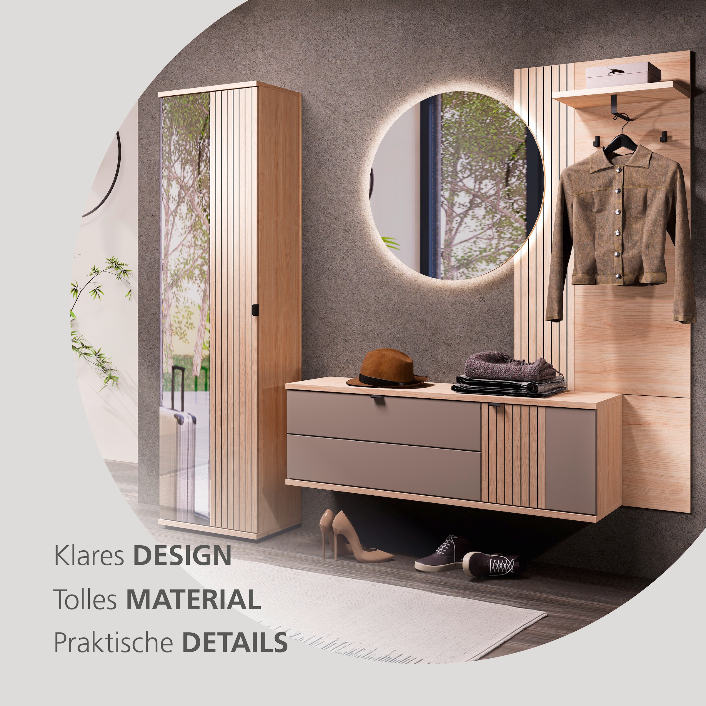 Innostyle Hängeschuhschrank »PISA Hängeschuhschrank« 1 Stk. tlg. Soft Close, AB- Kante, 1 Klappe, 4 Fächer