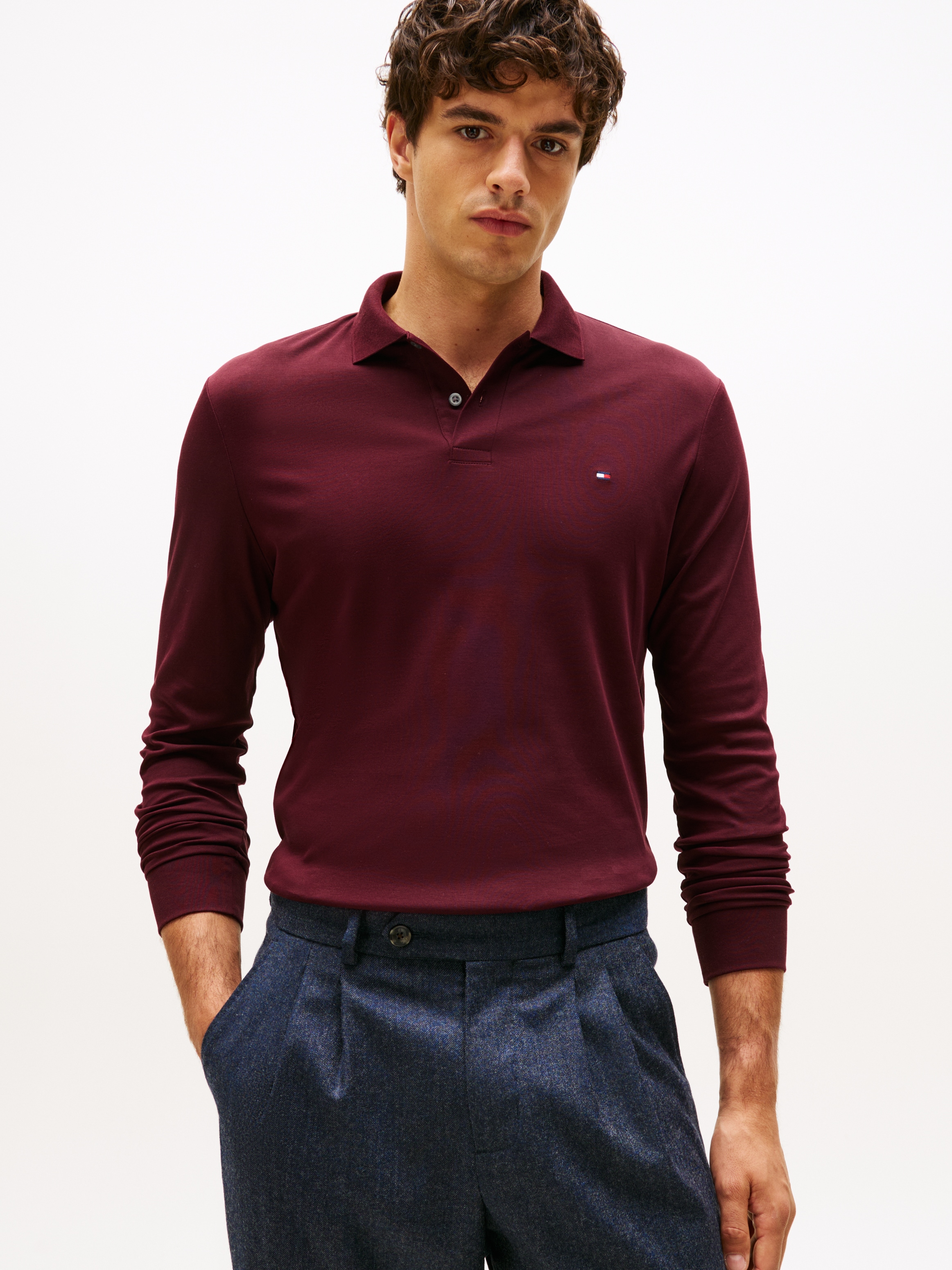 Tommy Hilfiger Langarm-Poloshirt "L/S LIQUID COTTON REG POLO mit Jersey und günstig online kaufen
