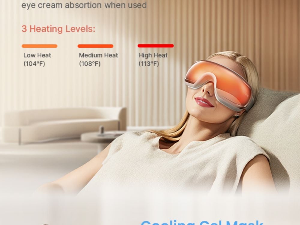 Renpho Gesichtsmassagegerät »Renpho Eyeris 3 Eye massager G010V«, Sprachgesteuertes Pflegeerlebnis mit Wärme, Kühlung und Akupressur