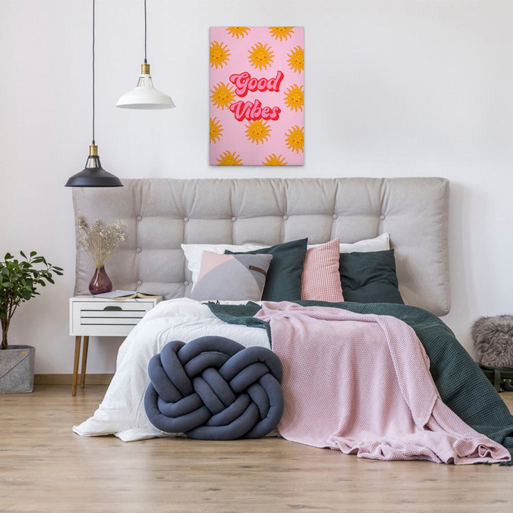 A.S. Création Leinwandbild "Good Vibes - Wandbild Rosa Pink Rot Keilrahmen günstig online kaufen