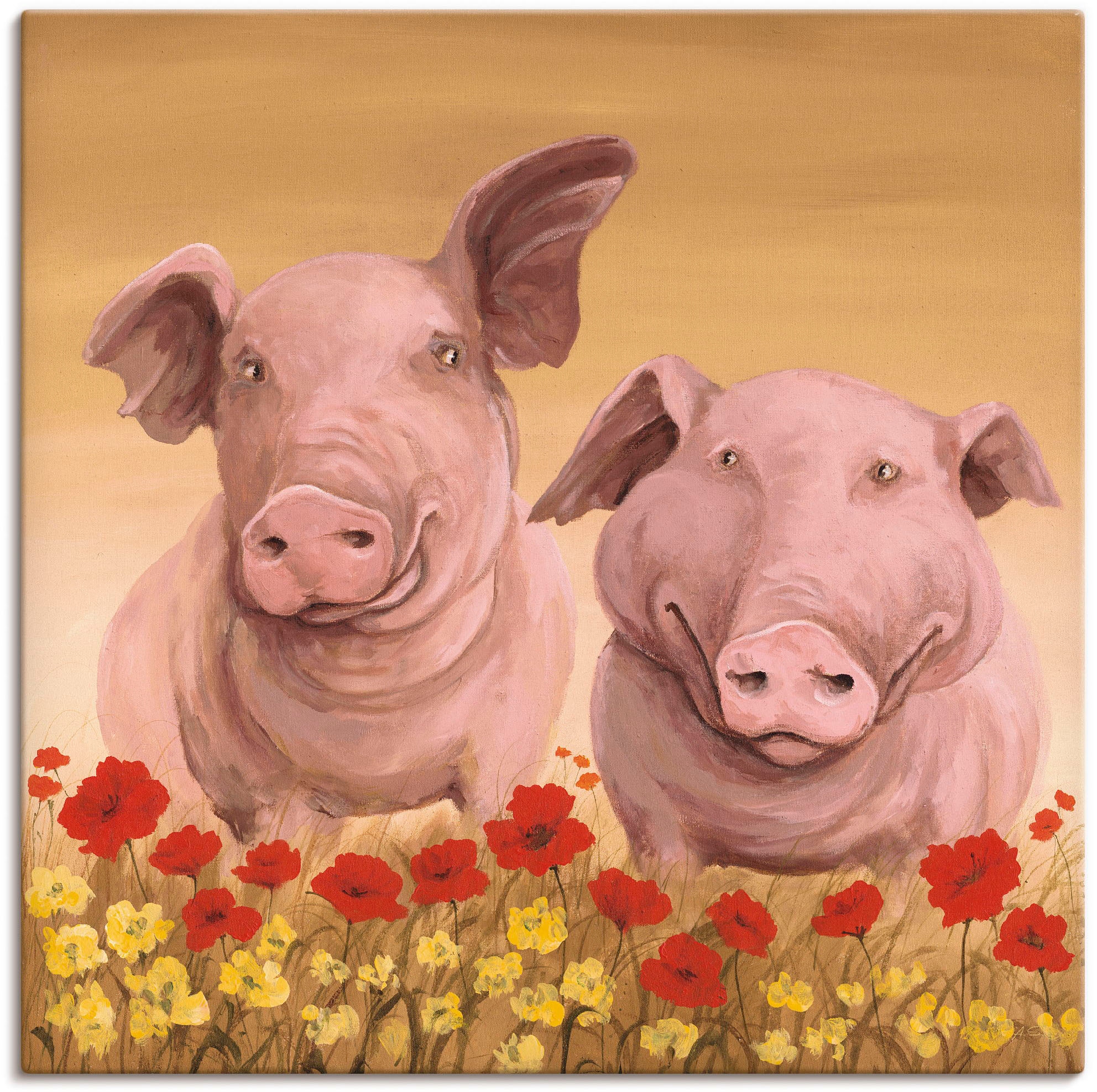 Alubild, Leinwandbild, kaufen Wandaufkleber (1 »Schweine«, Artland Größen Haustiere, in als | Poster St.), versch. Wandbild BAUR oder