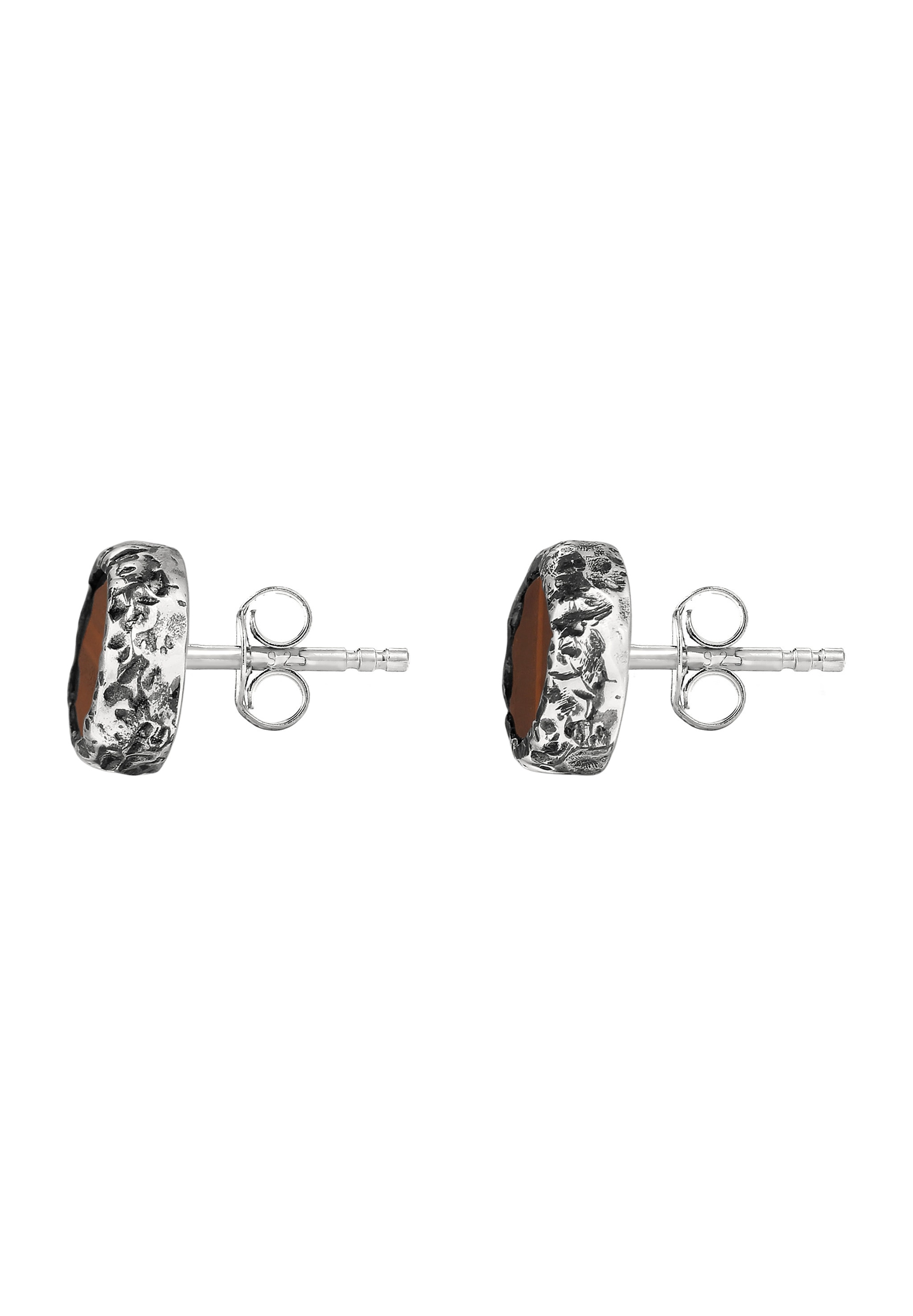 HAZE & GLORY Paar Ohrstecker »Ohrringe Ohrstecker Jasper Braun 925 Sterling Silber«