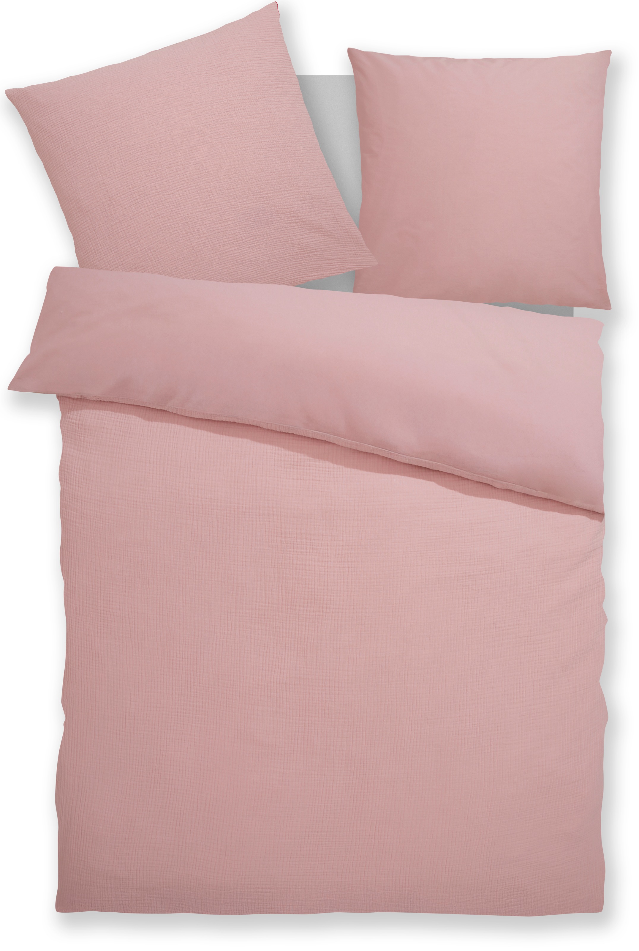 my home Wendebettwäsche »Sari3«, Bettwäsche aus 100% Baumwolle in weichem Musselin, Rückseite Renforcé