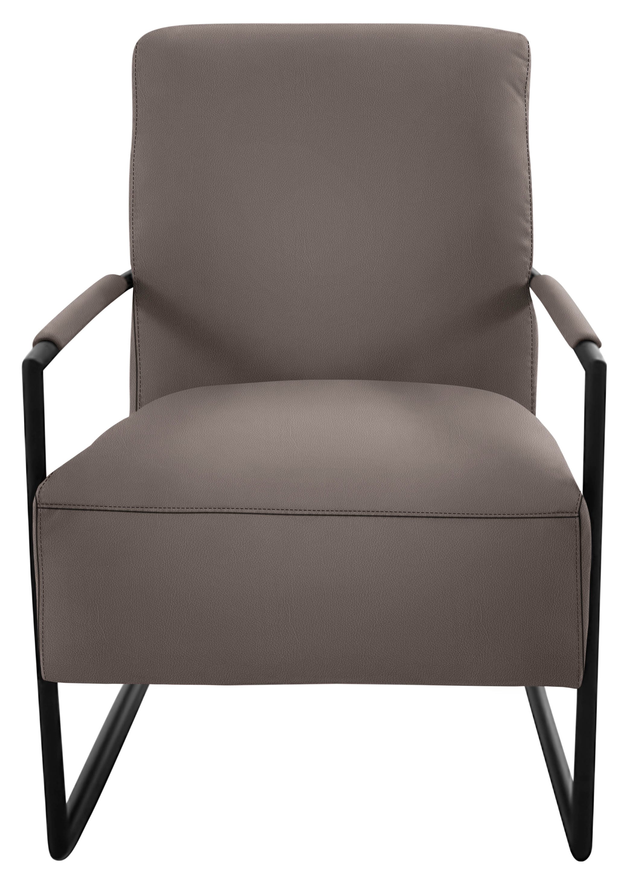 K+W Komfort & Wohnen mit bezogenen Armlehnen, Gestell in Metall schwarz Struktur