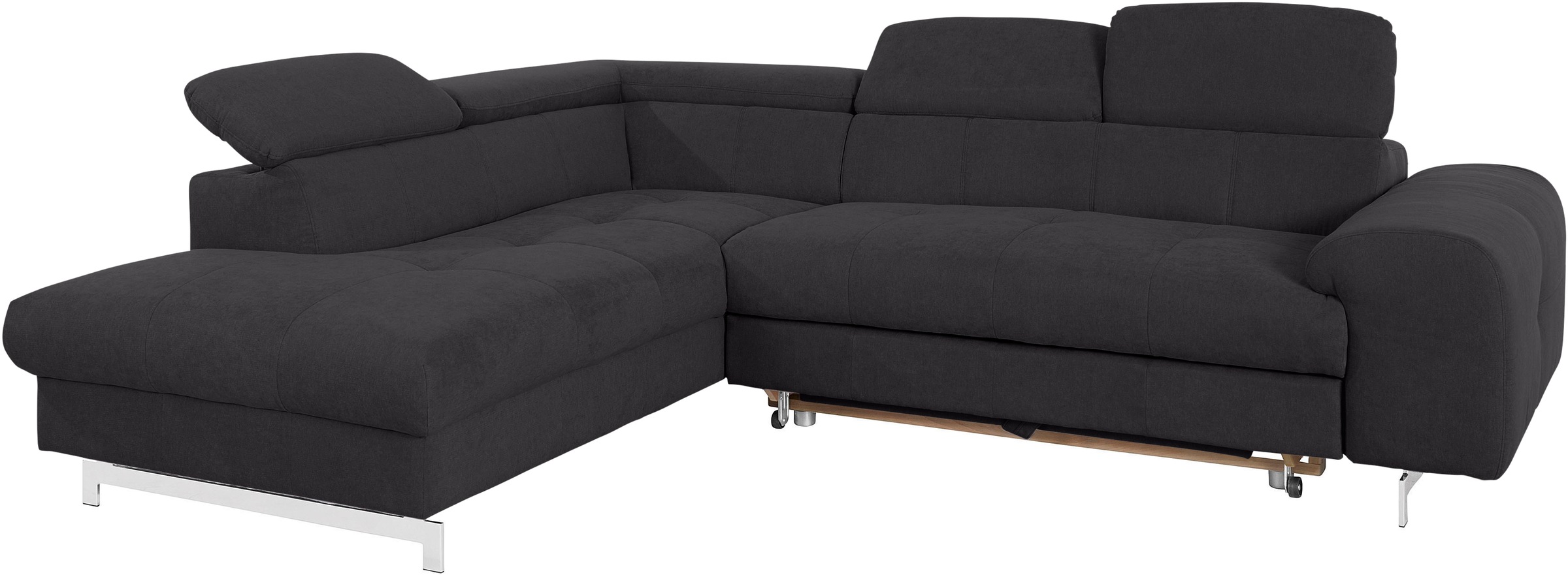 COTTA Ecksofa »Chef L-Form«, mit Kopfteilverstellung, edle Metallkufen, wahlweise mit Bettfunktion