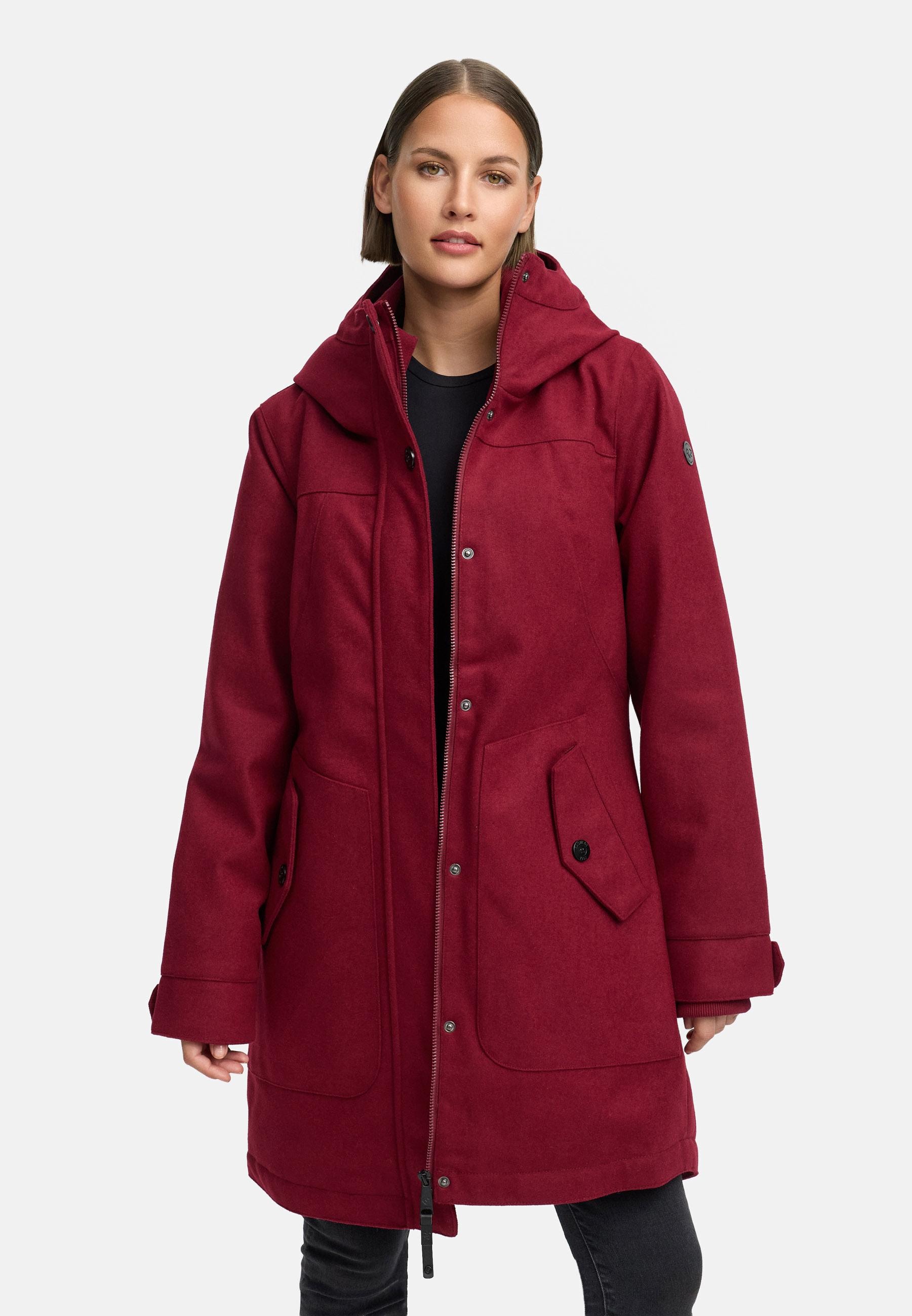 Ragwear Wintermantel »Jannisa Coat« Klassischer Damen Kurzmantel mit Kapuze