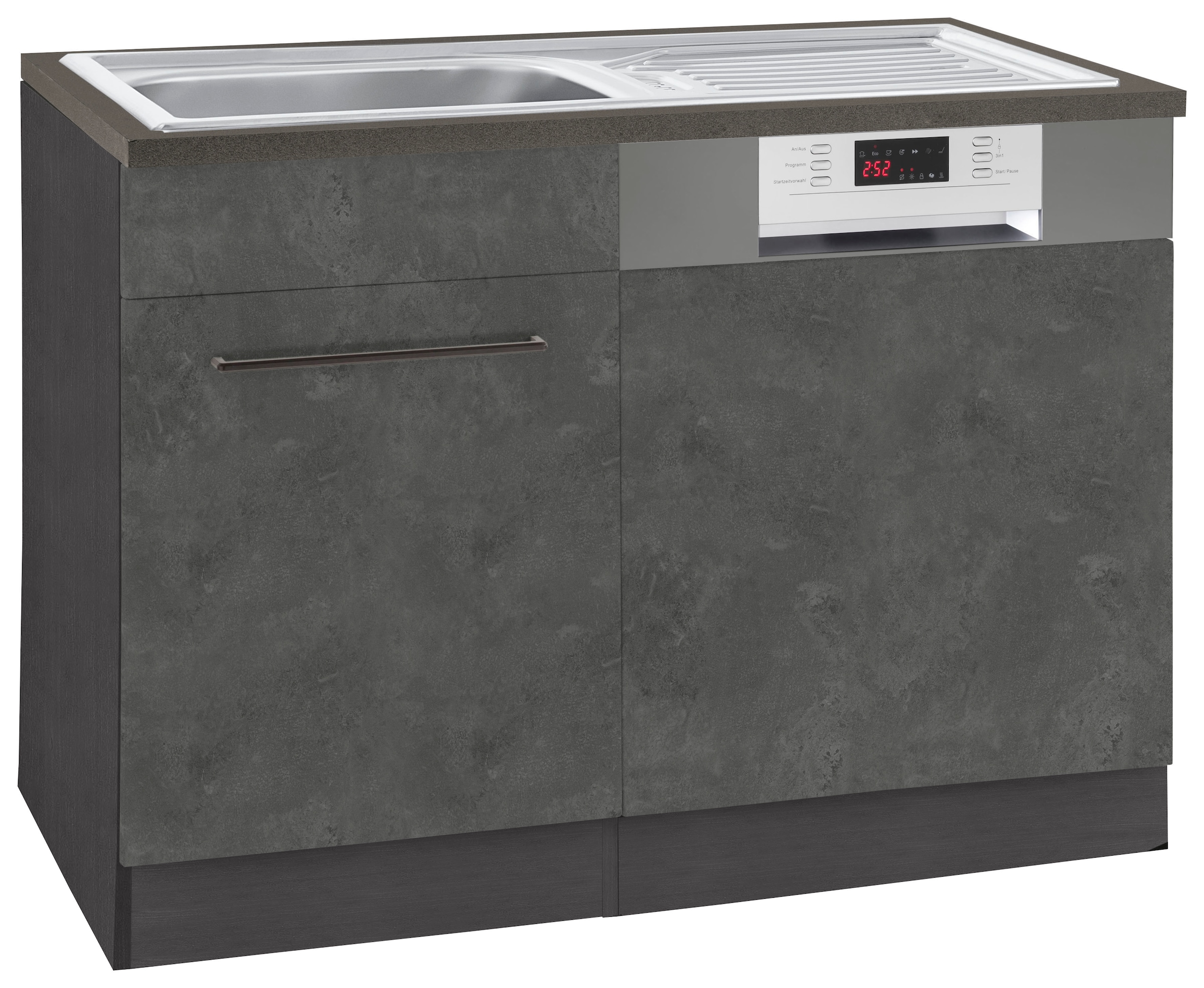 KOCHSTATION Spülenschrank "KS-Tulsa", 110 cm breit, inkl. Tür/Sockel für Einbaugeschirrspüler, Metallgriff