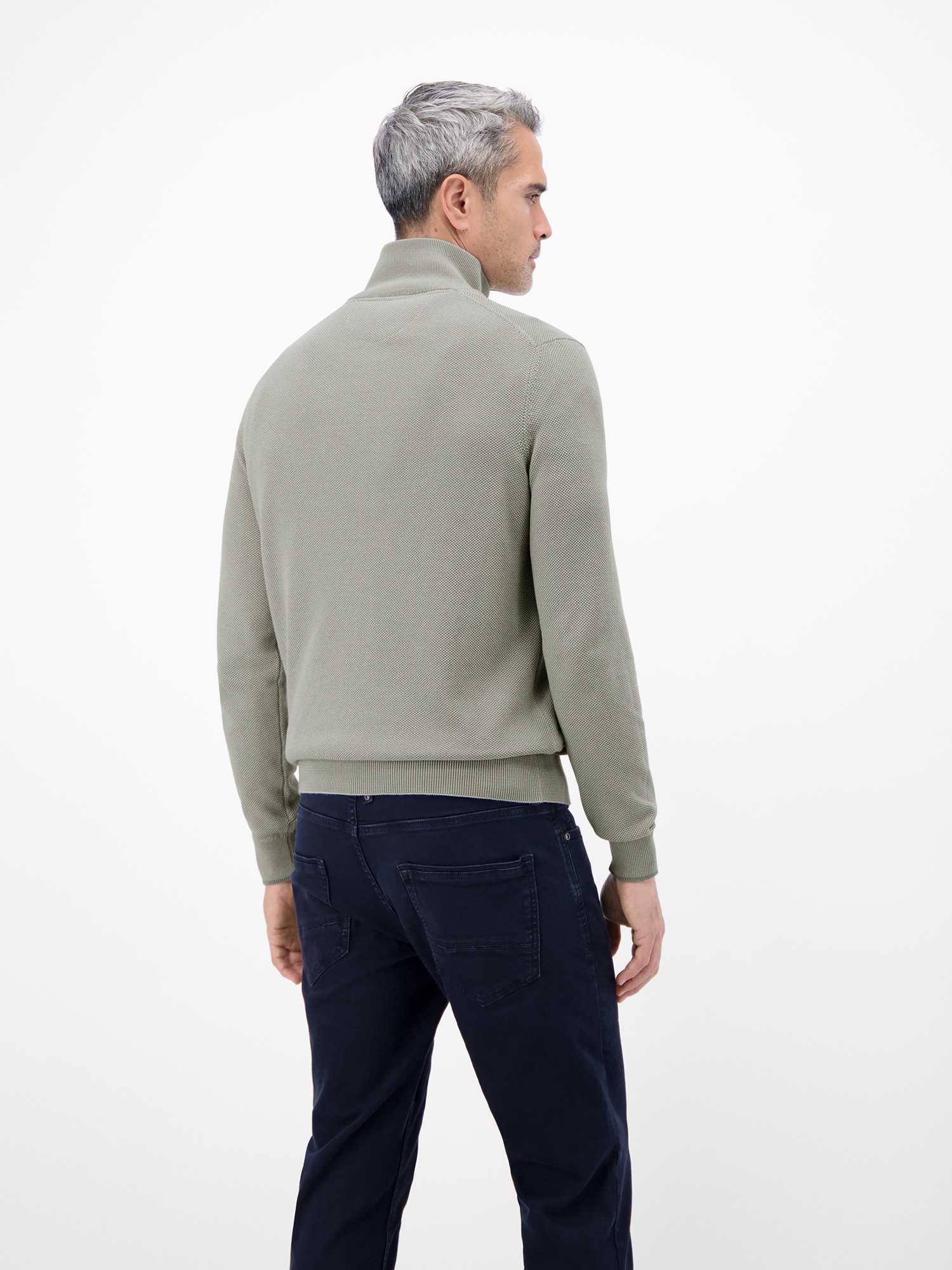 LERROS Sweatshirt »Troyer in Strukturqualität«, Herrensweatshirt aus 100% Baumwolle & Troyer-Kragen mit Reißverschluss