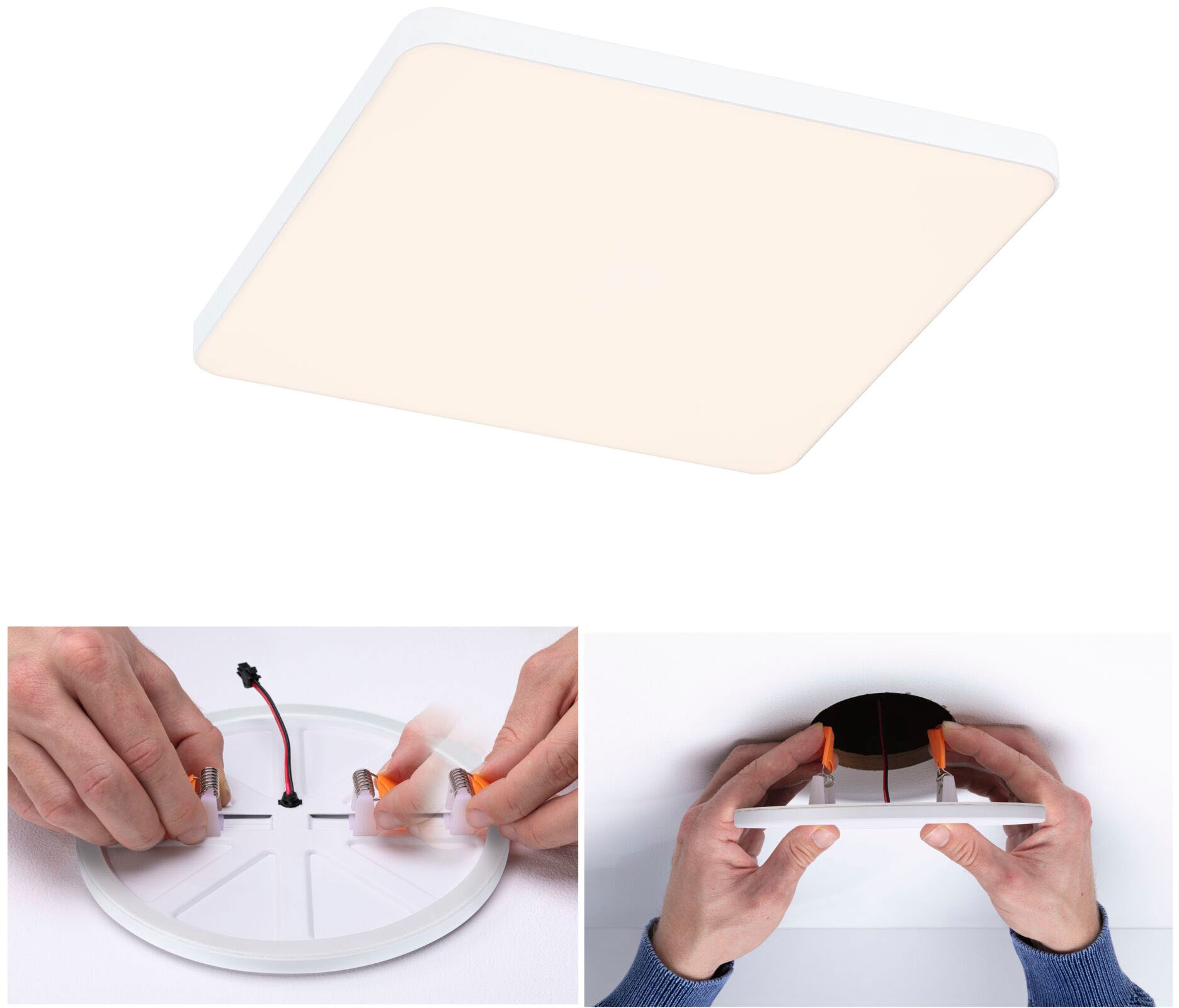 Paulmann LED Einbauleuchte »Veluna VariFit Edge IP44 eckig 160x160mm 1100lm 3000K Weiß dimmbar«, 1 flammig, LED Einbaupanel IP44 eckig 160x160mm 1100lm 3000K Weiß dimmbar