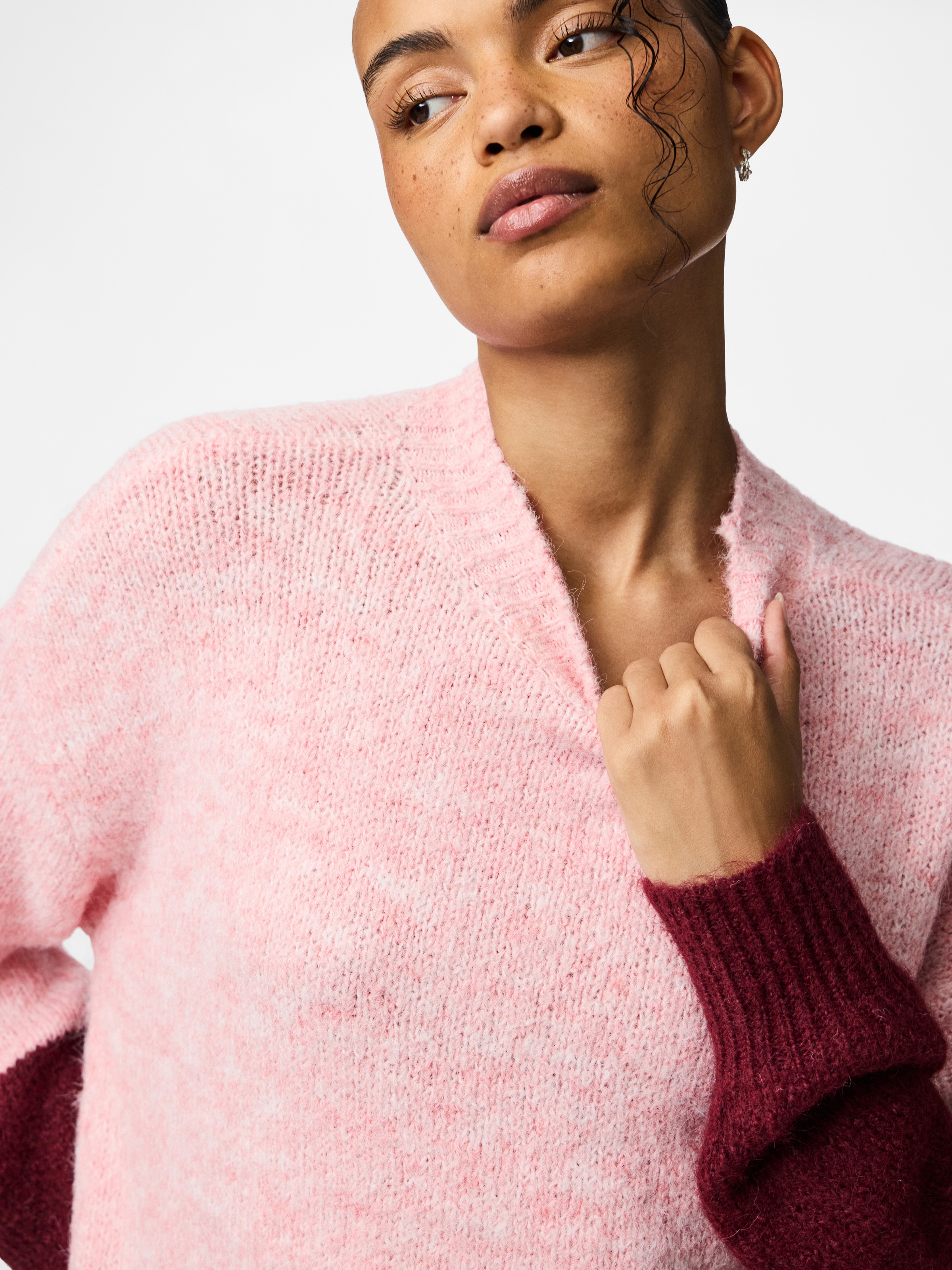 pieces Rundhalspullover "PCIVY LS O-NECK COLOR BLOCK KNIT PWP BC" Colorbloc günstig online kaufen