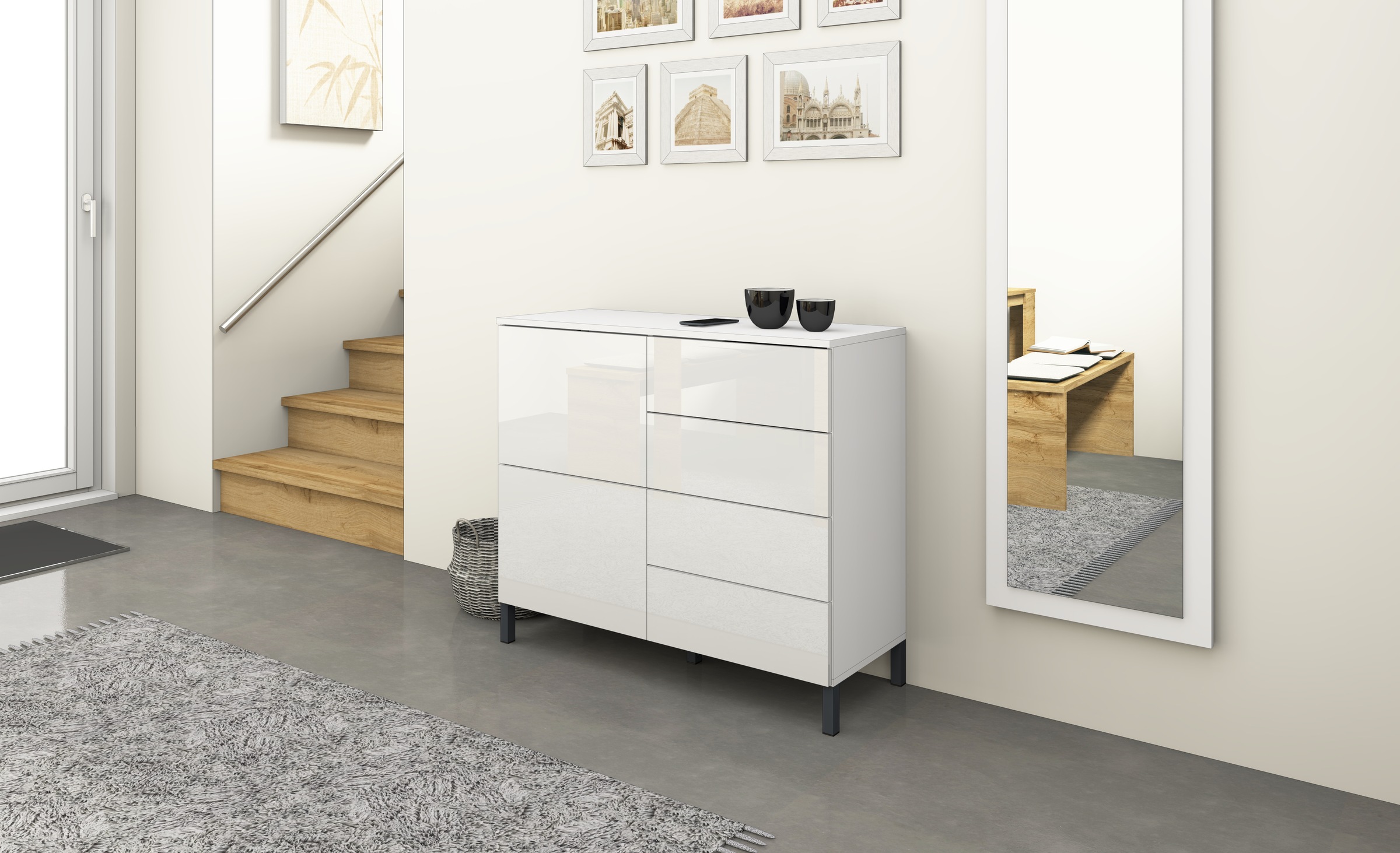 borchardt Möbel Kommode "Haama, modern, grifflos, Metallfüße, praktisch, 2 günstig online kaufen