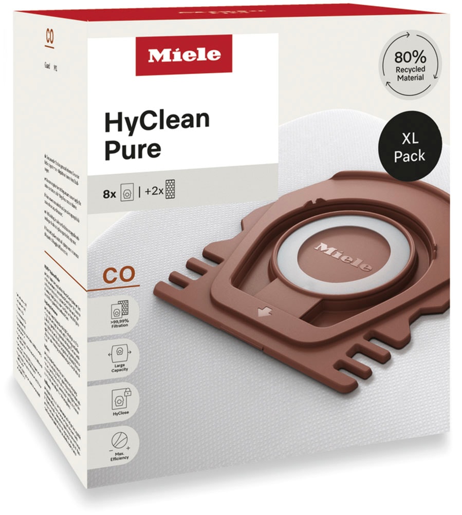 Miele Staubsaugerbeutel »XL-Pack Allergy Staubsaugerbeutel HyClean Pure CO«, (Spar-Set, 9 St.), Miele Original Zubehör