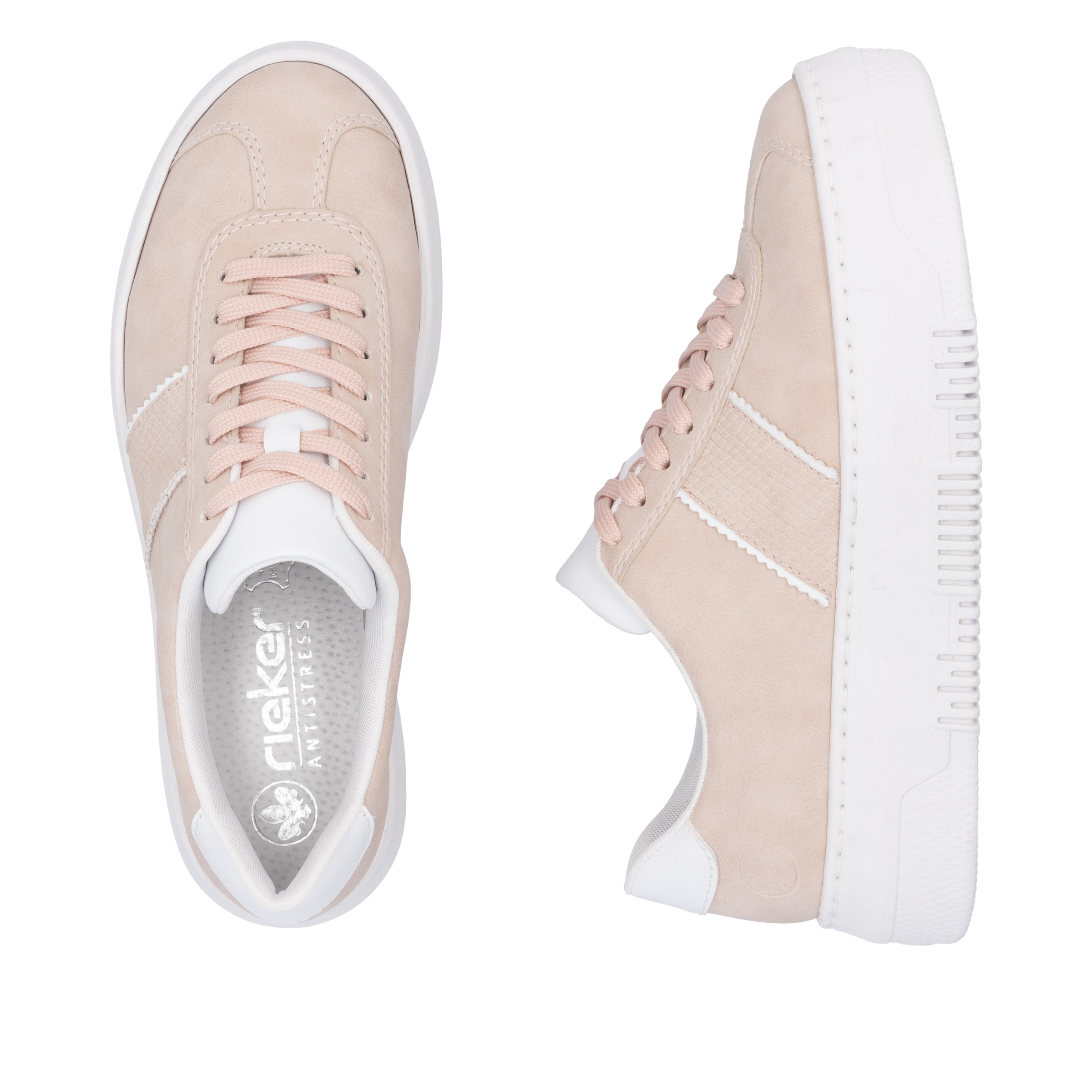Rieker Plateausneaker, Schnürschuh, Halbschuh, Freizeitschuh mit gepolstertem Schaftrand