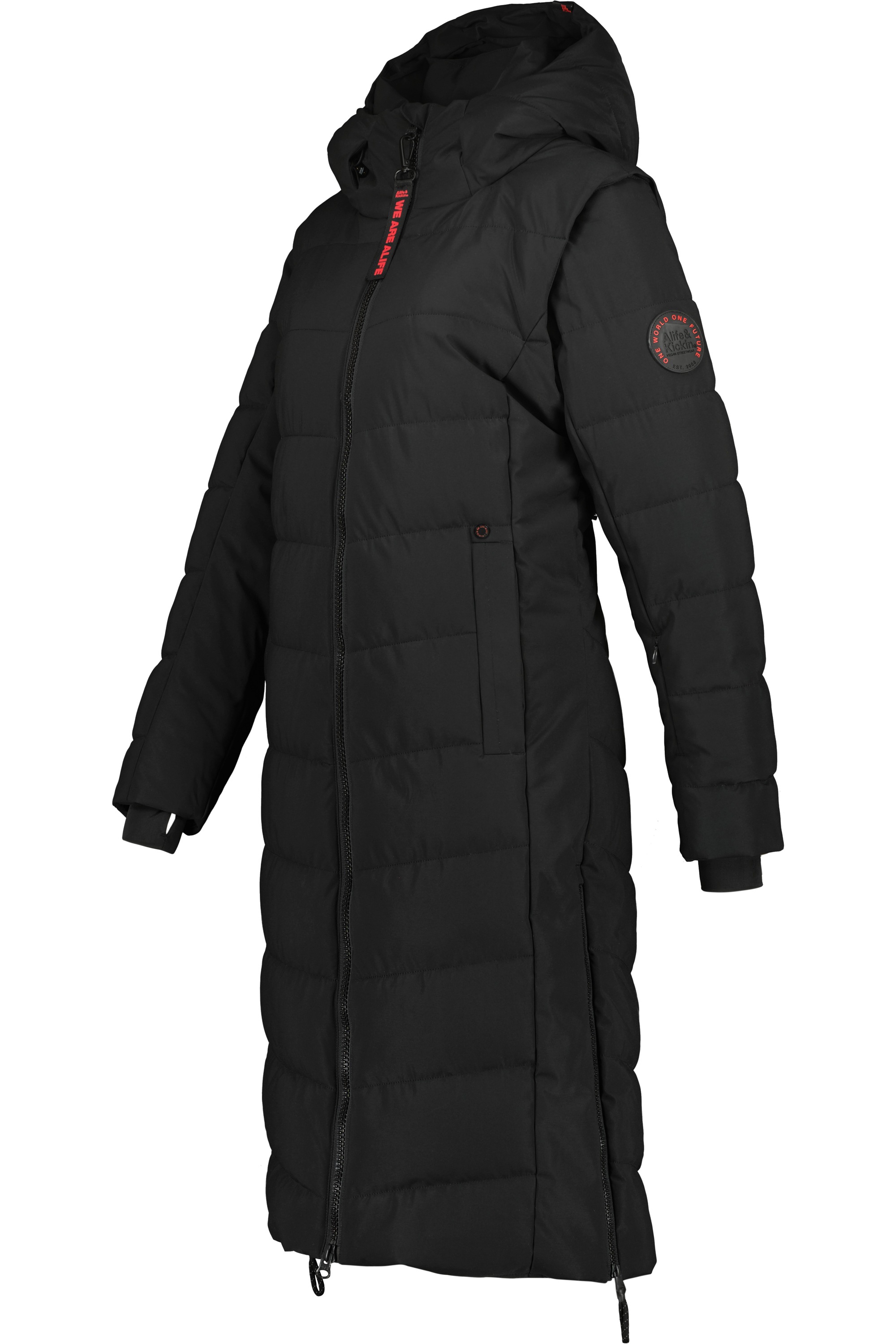 Alife & Kickin Steppjacke »Damen NellyAK A«, mit Kapuze, Mantel & Weste in einem, mit abnehmbaren Ärmeln in schmaler Passform