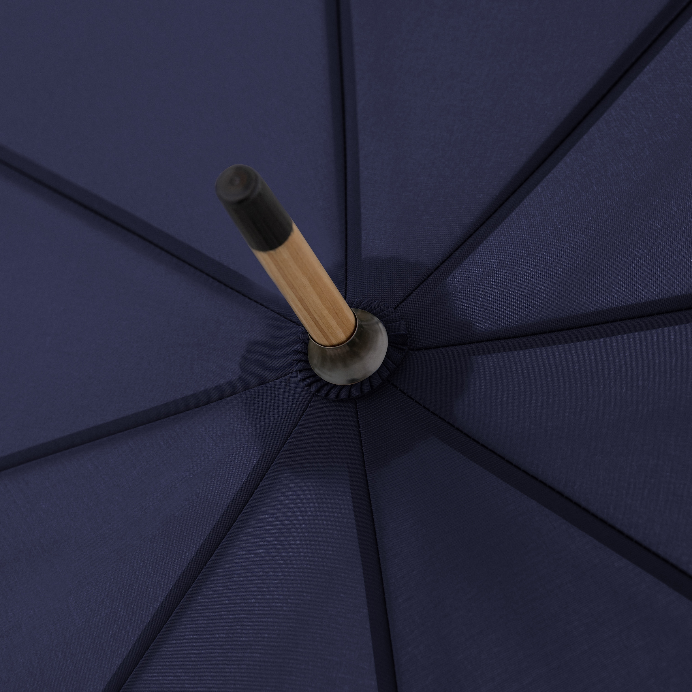 doppler® Stockregenschirm »nature Long, deep Schirmgriff aus | bestellen online Holz Material blue«, BAUR recyceltem aus mit