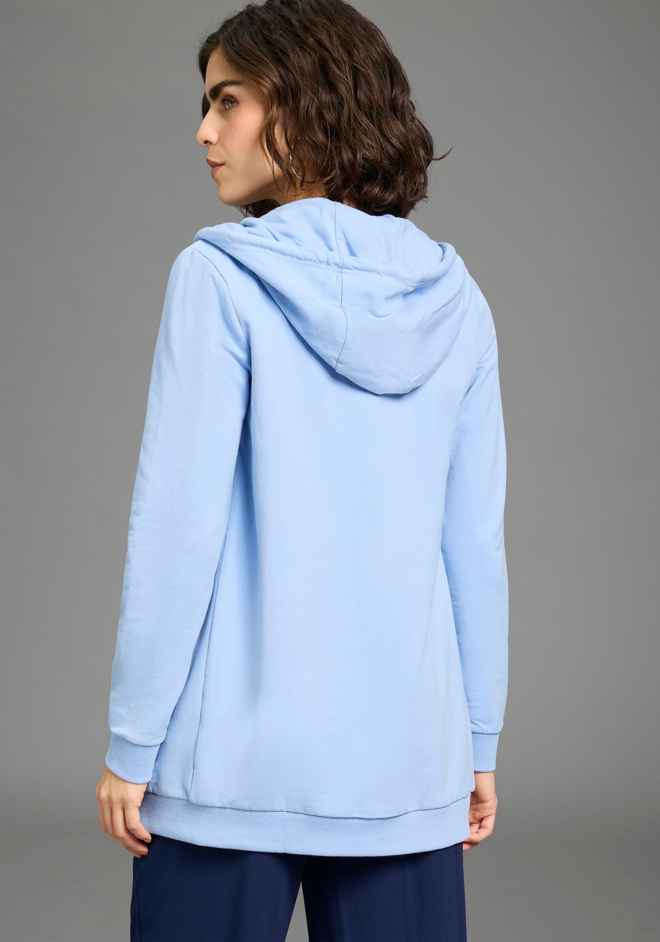 Flashlights Sweatjacke in langer Form mit Zipper
