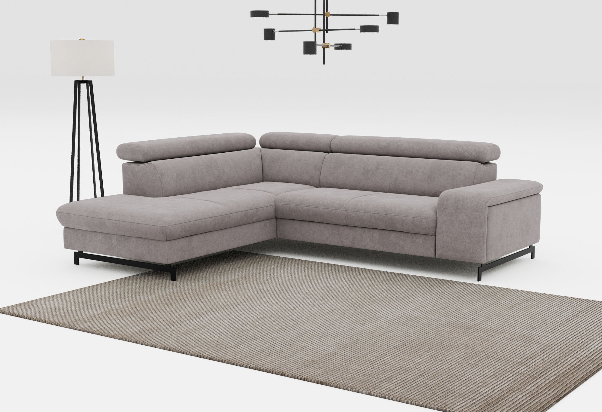 COTTA Ecksofa "Emma L-Form, B: 262 cm" mit Kopfteilverstellung, optional Schlaffunktion & Bettkasten