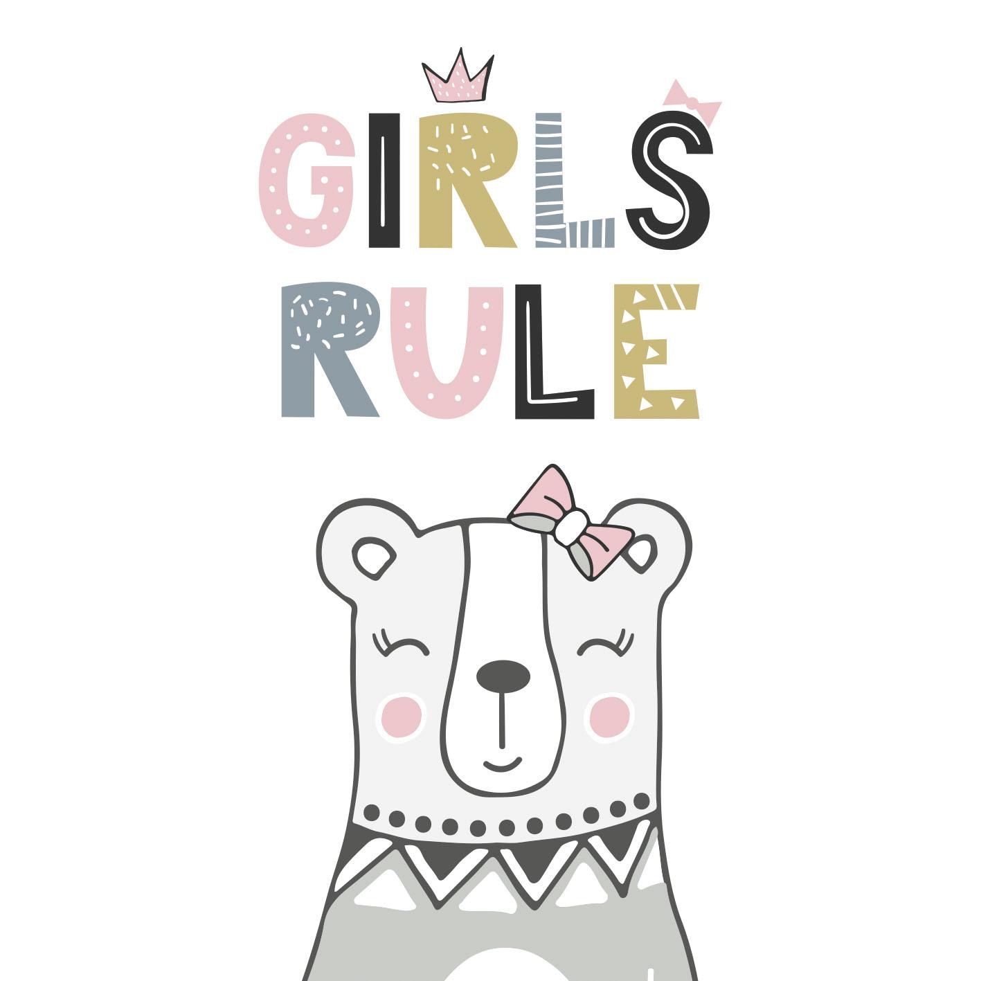 queence Dekokissen »»Girls rule«« Kissenhülle ohne Füllung, 1 Stück