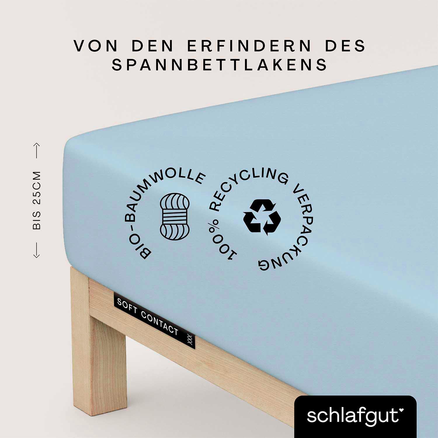 Schlafgut Spannbettlaken "Soft Contact" 100% Bio Baumwolle