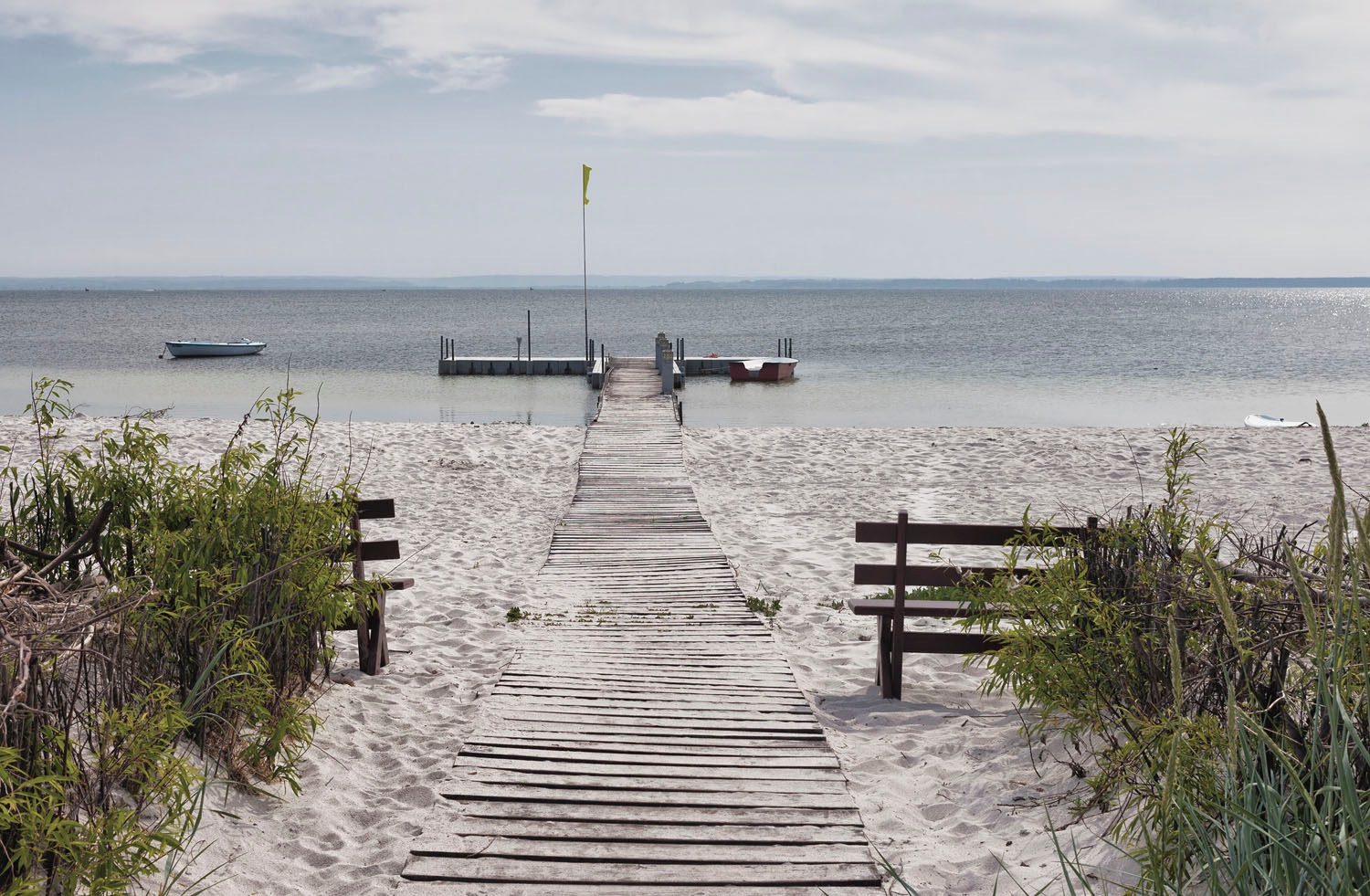 queence Acrylglasbild "Erlos" Deutschland  Düne  Gräser  Himmel  Meer  Meer günstig online kaufen