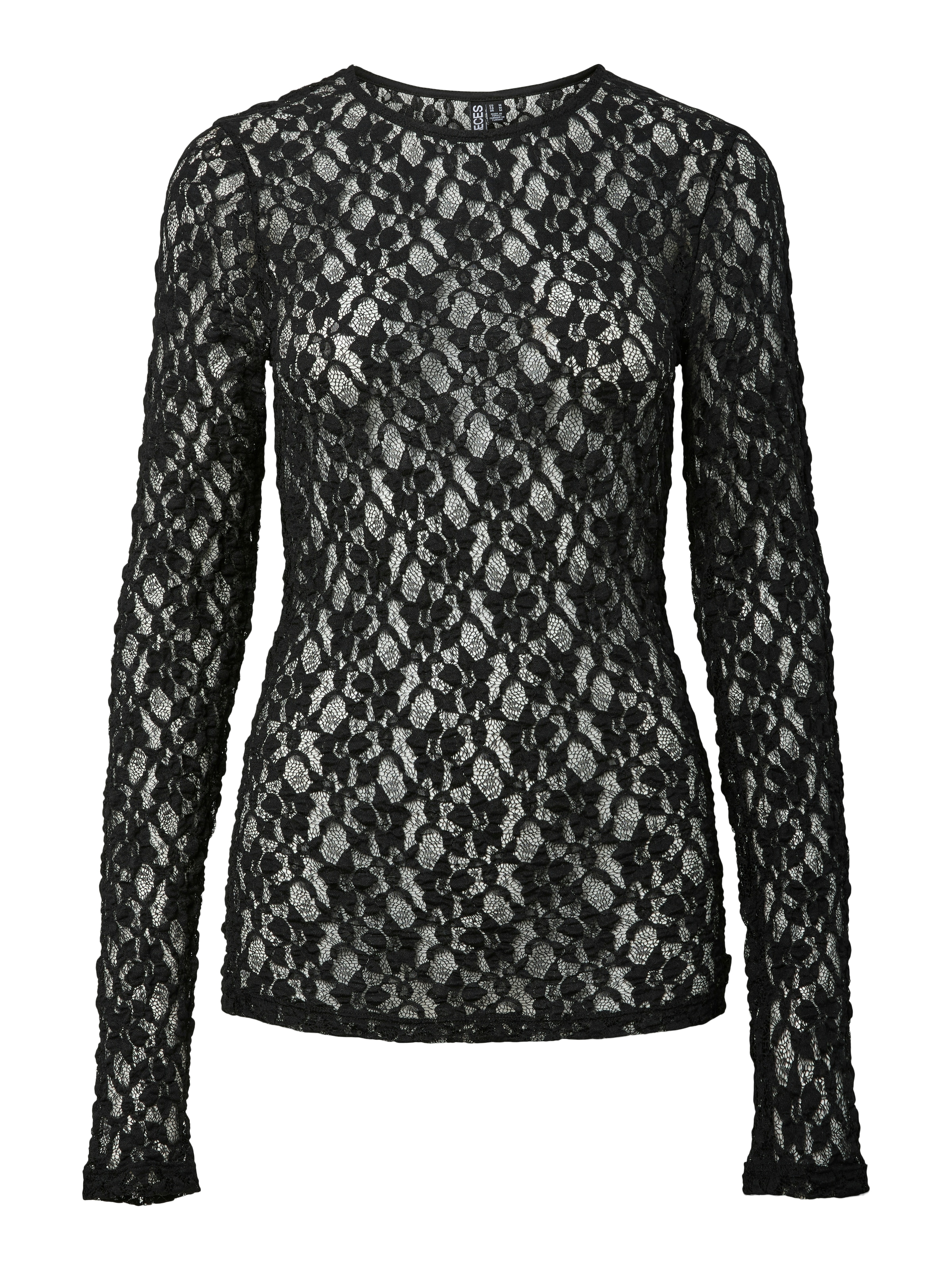 pieces Spitzenshirt »PCHAZEL LS LACE TOP NOOS«
