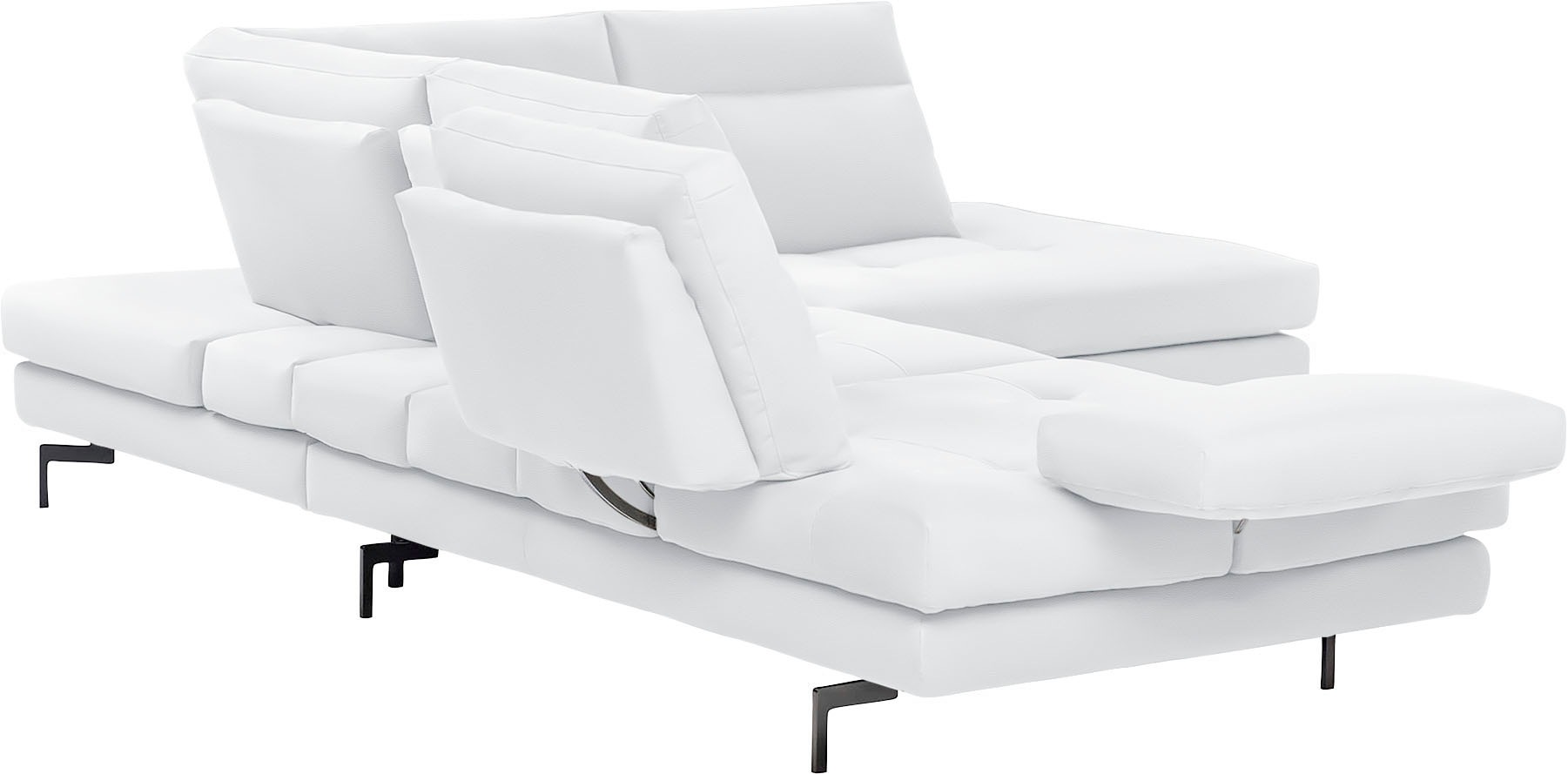 CALIA ITALIA Ecksofa »Toby Wing, L-Form, Designsofa mit sensationellem Sitzkomfort«, Sitztiefenverstellung, funktionale Ecke, Füße in schwarz matt