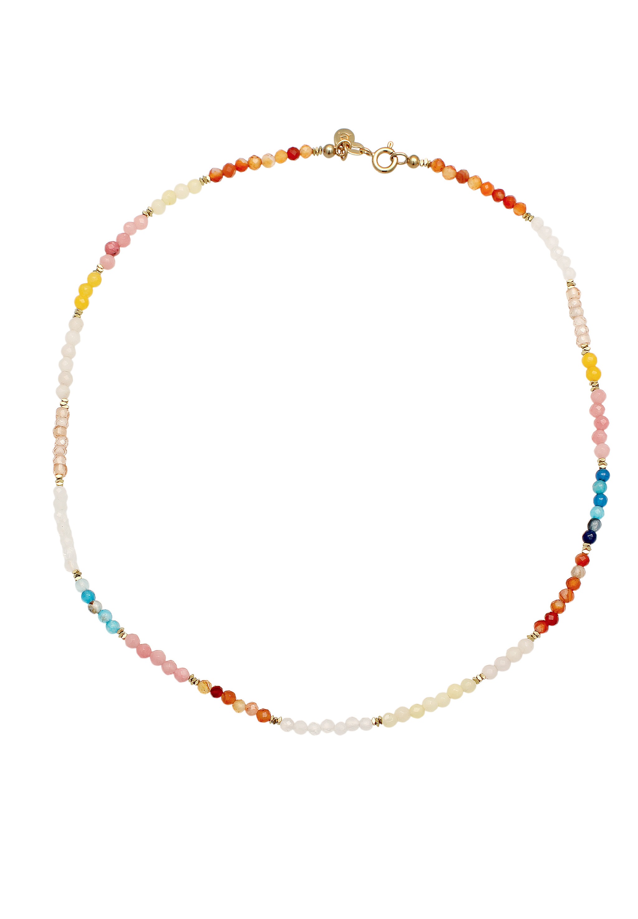 Elli Premium Silberkette »Halskette Perlen Zirkonia Mondstein Achat Bunt 925 Sterling Silber vergoldet«