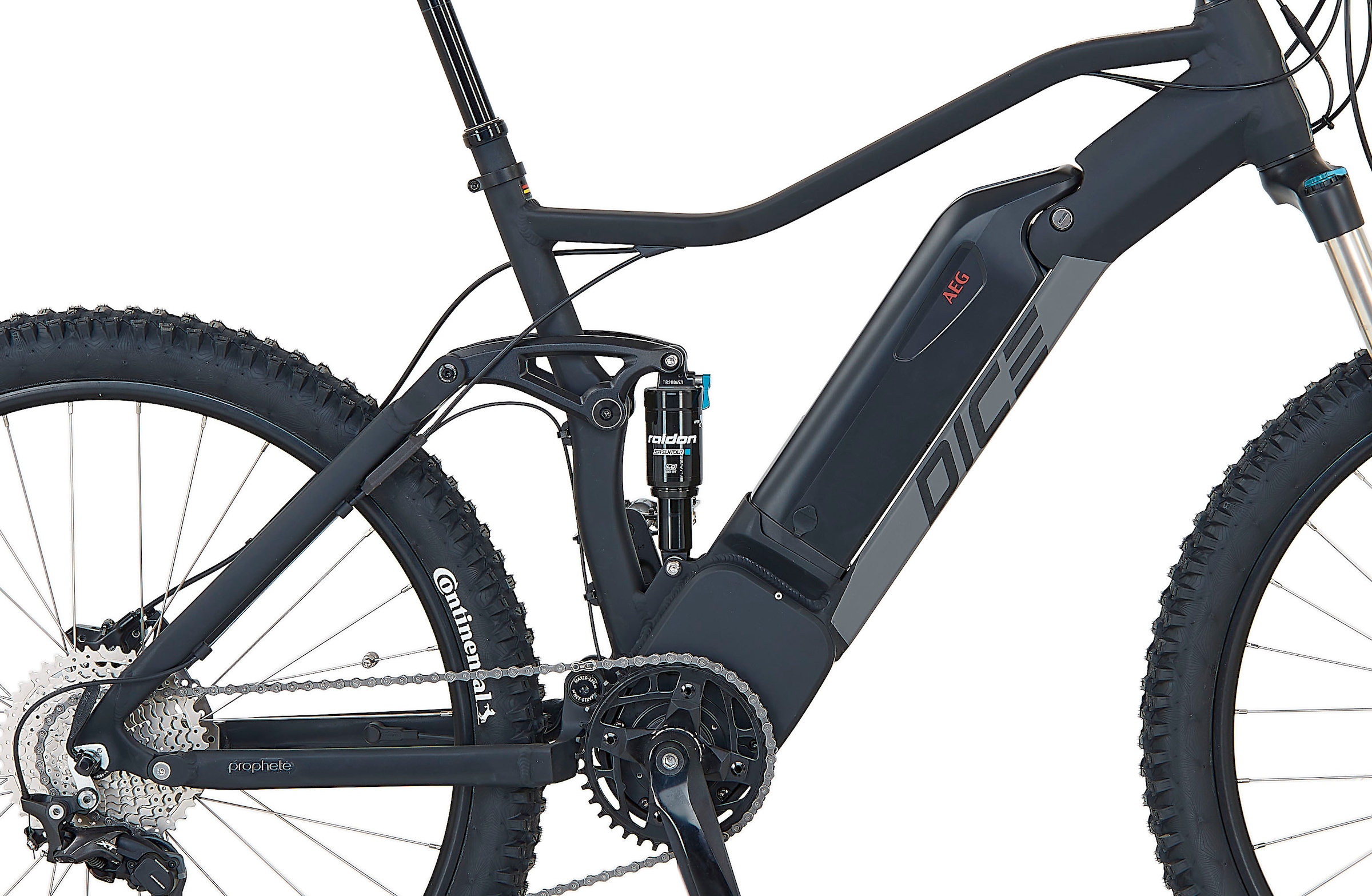 Prophete E-Bike »Prophete DICE 4.8«, 10 Gang, Shimano, Deore XT, Mittelmotor 250 W, Pedelec, Elektrofahrrad für Herren, MTB, Mountainbike