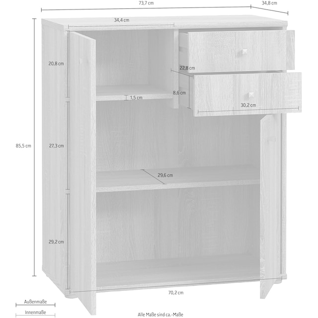 | Breite FORTE »Tempra«, 73,7 Sale BAUR im cm Kommode