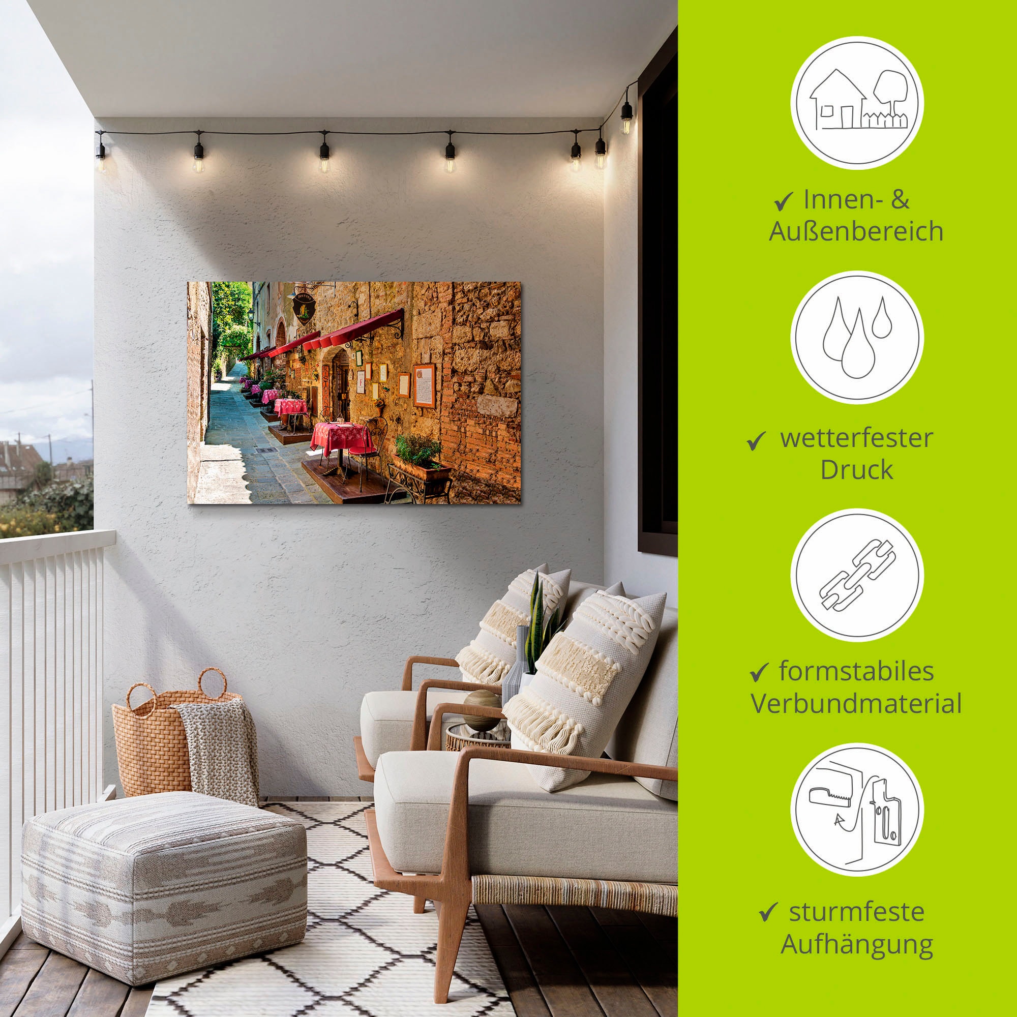 Artland Wandbild »Toskana II«, Europa, (1 St.), als Alubild, Outdoorbild, Leinwandbild, Poster, Wandaufkleber