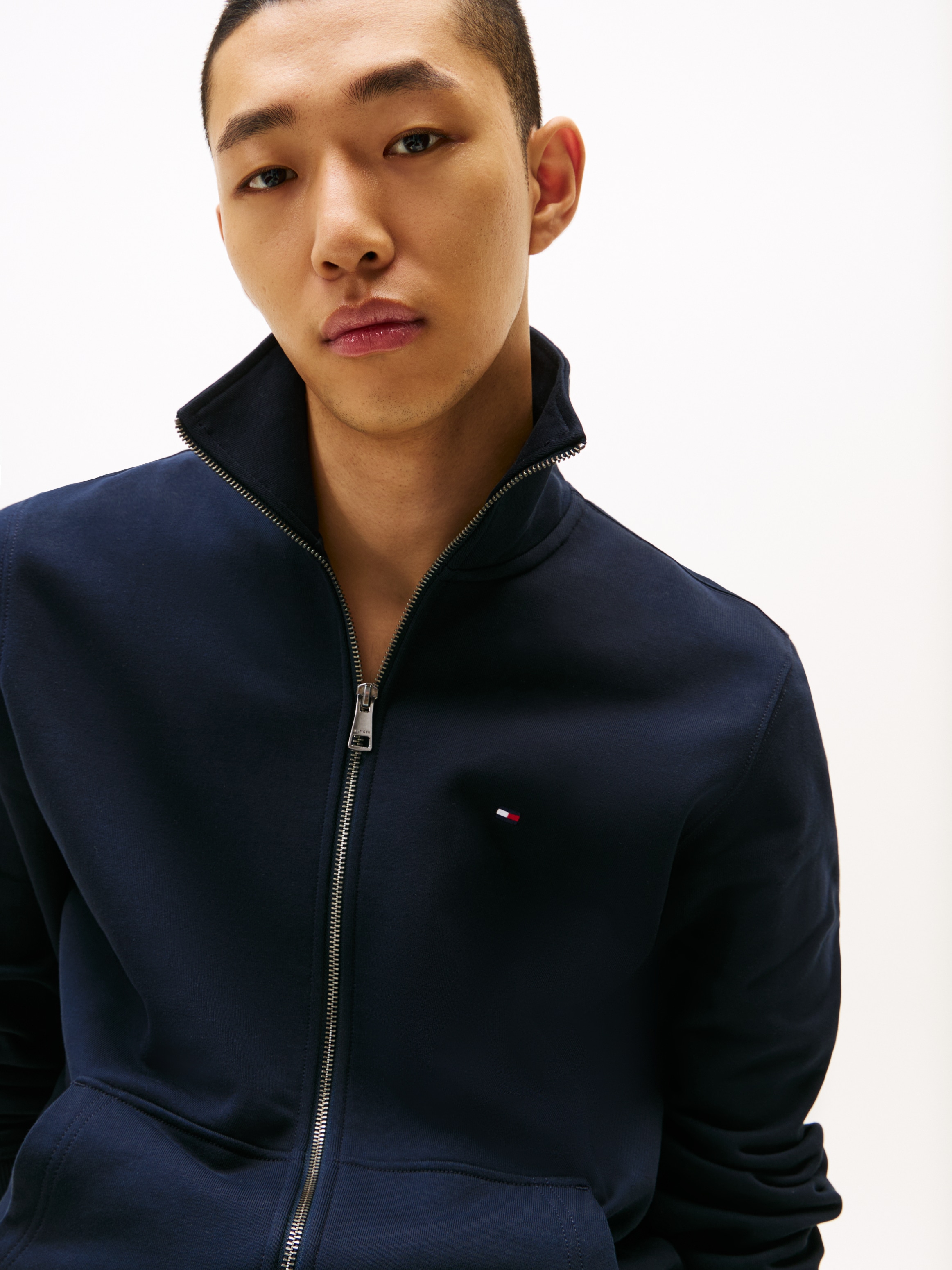 Tommy Hilfiger Sweatjacke »ESSENTIAL TERRY ZT STAND COLLAR«