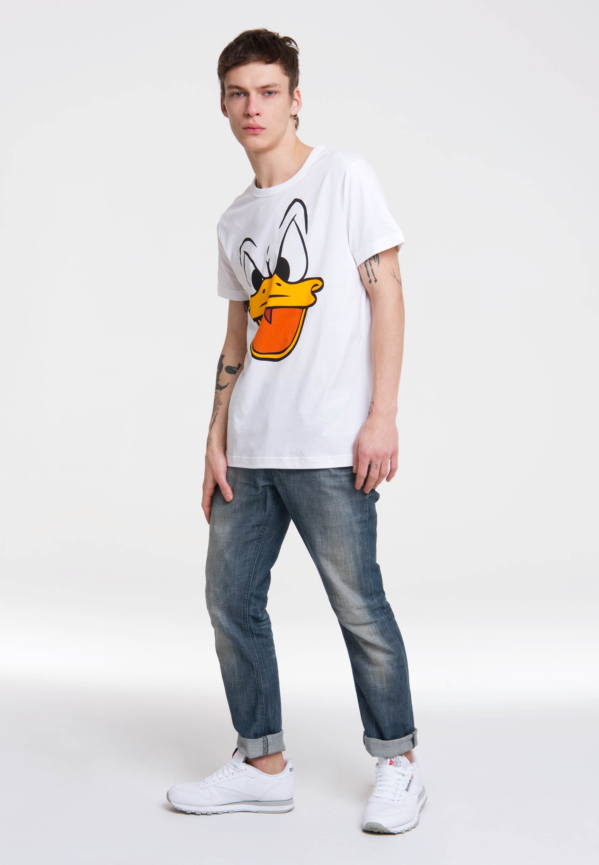 LOGOSHIRT T-Shirt »Donald Originaldesign lizenziertem im Duck«, | BAUR bestellen ▷