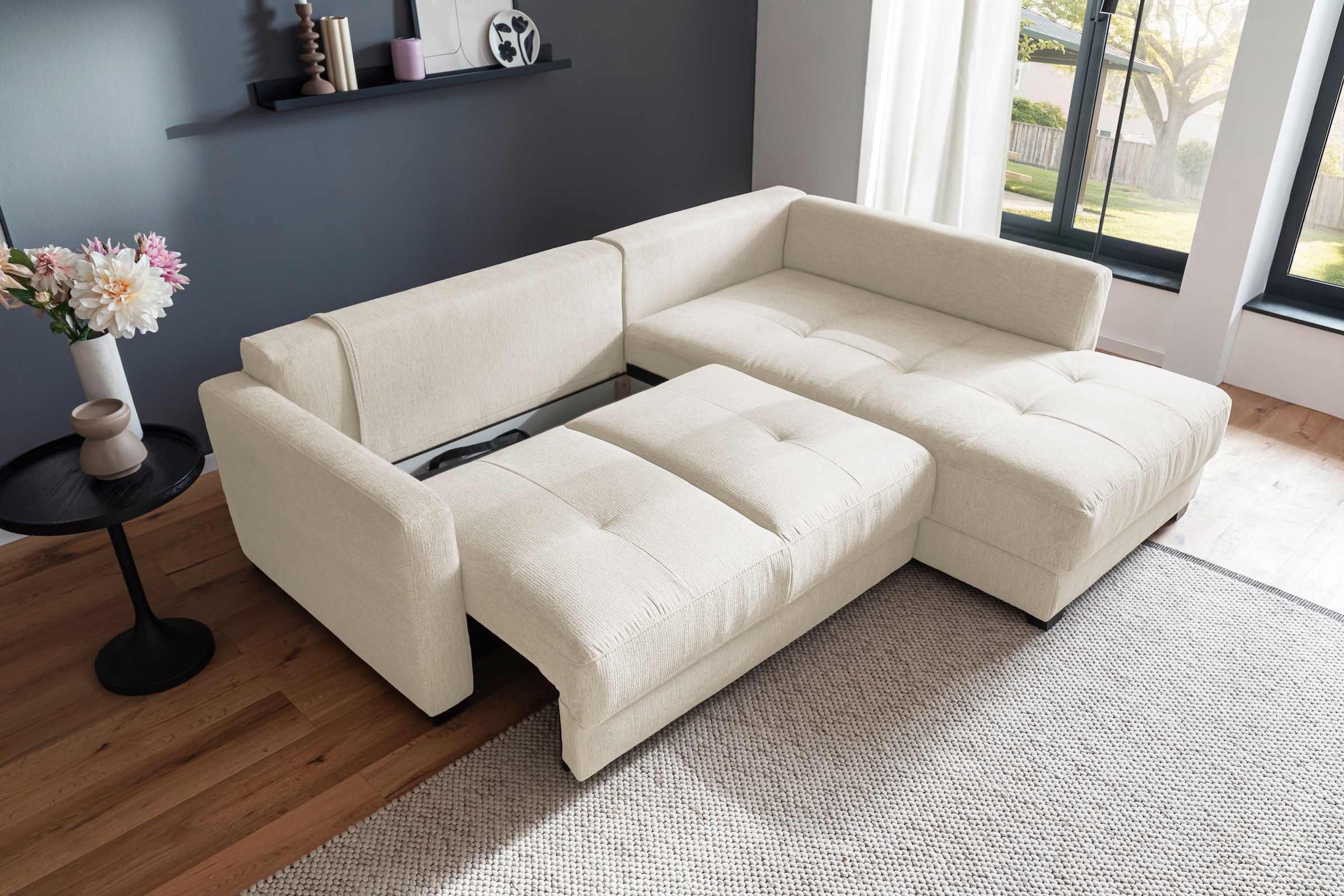 Mr. Couch Ecksofa »Pierre, L-Form mit Taschenfederkern«, mit DuraSpring-Taschenfederkern bis 140 kg belastbar