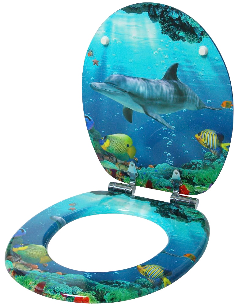 Sanilo Badaccessoire-Set »Delphin Korallen«, Waschbeckenstöpsel bestehend bestellen (Komplett-Set, | WC-Sitz, aus 3 Badteppich BAUR und tlg.)