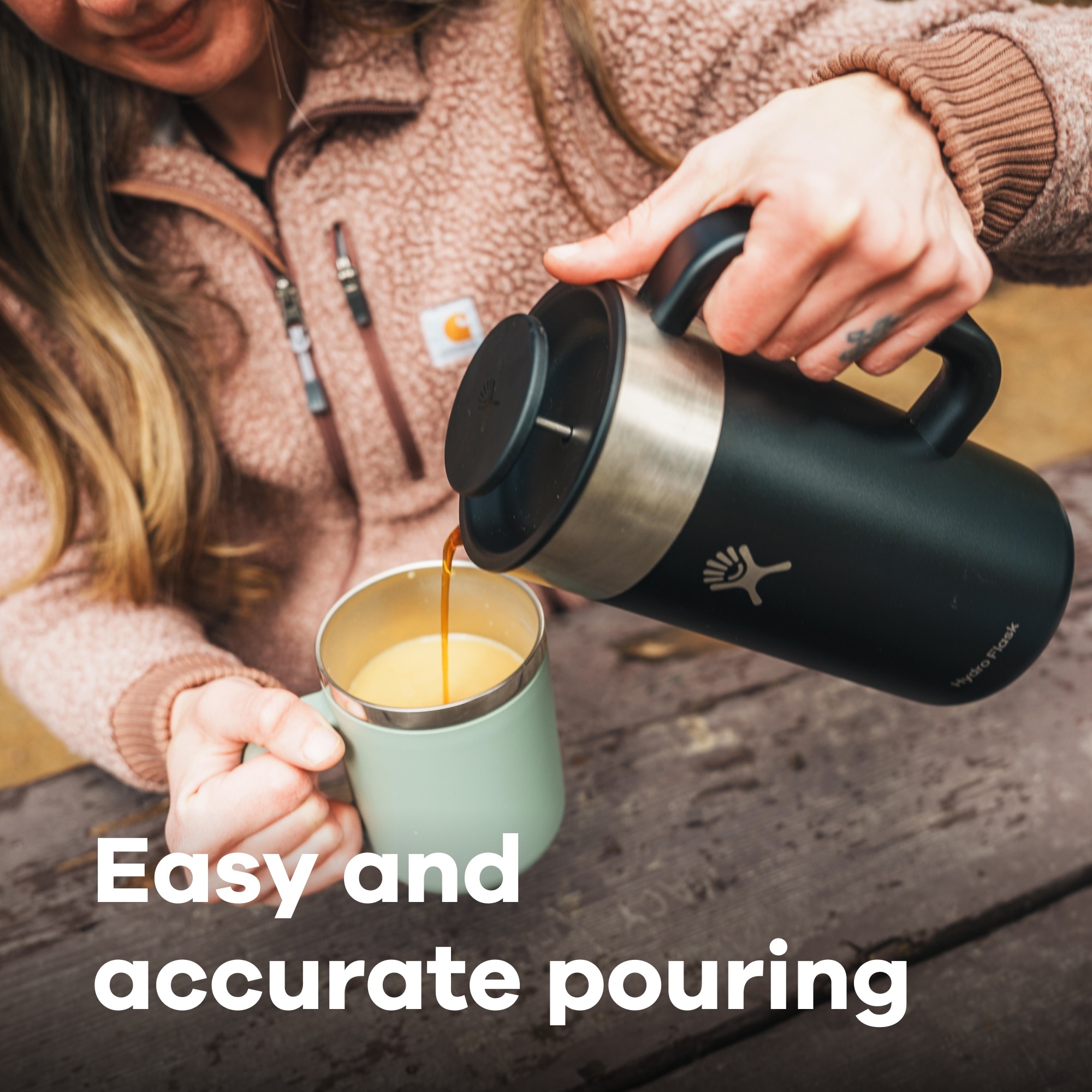 Hydro Flask Kaffeebereiter »32 oz (946 ml) Insulated French Press« 0,95 l Kaffeekanne Edelstahlfilter Thermobecher inkl. Maschenfilter und Steckdeckel