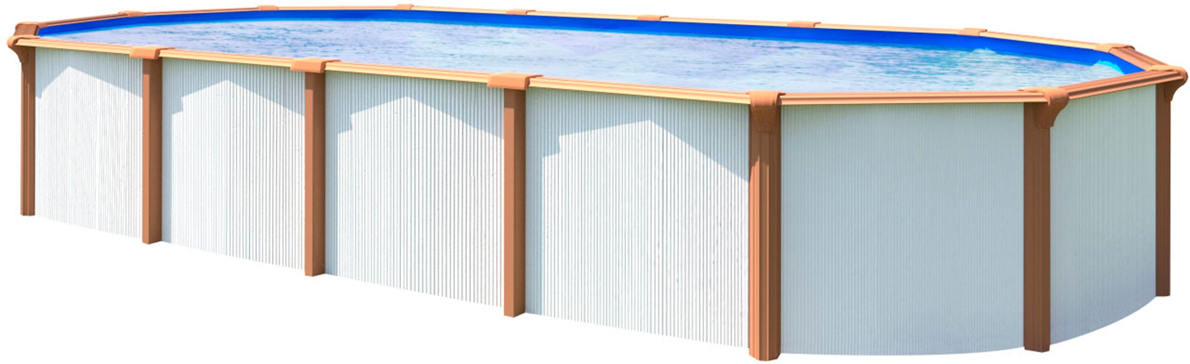 KWAD Ovalpool "Green line Evolution" 6,1x3,7x1,32 white- wood Folie in blau günstig online kaufen