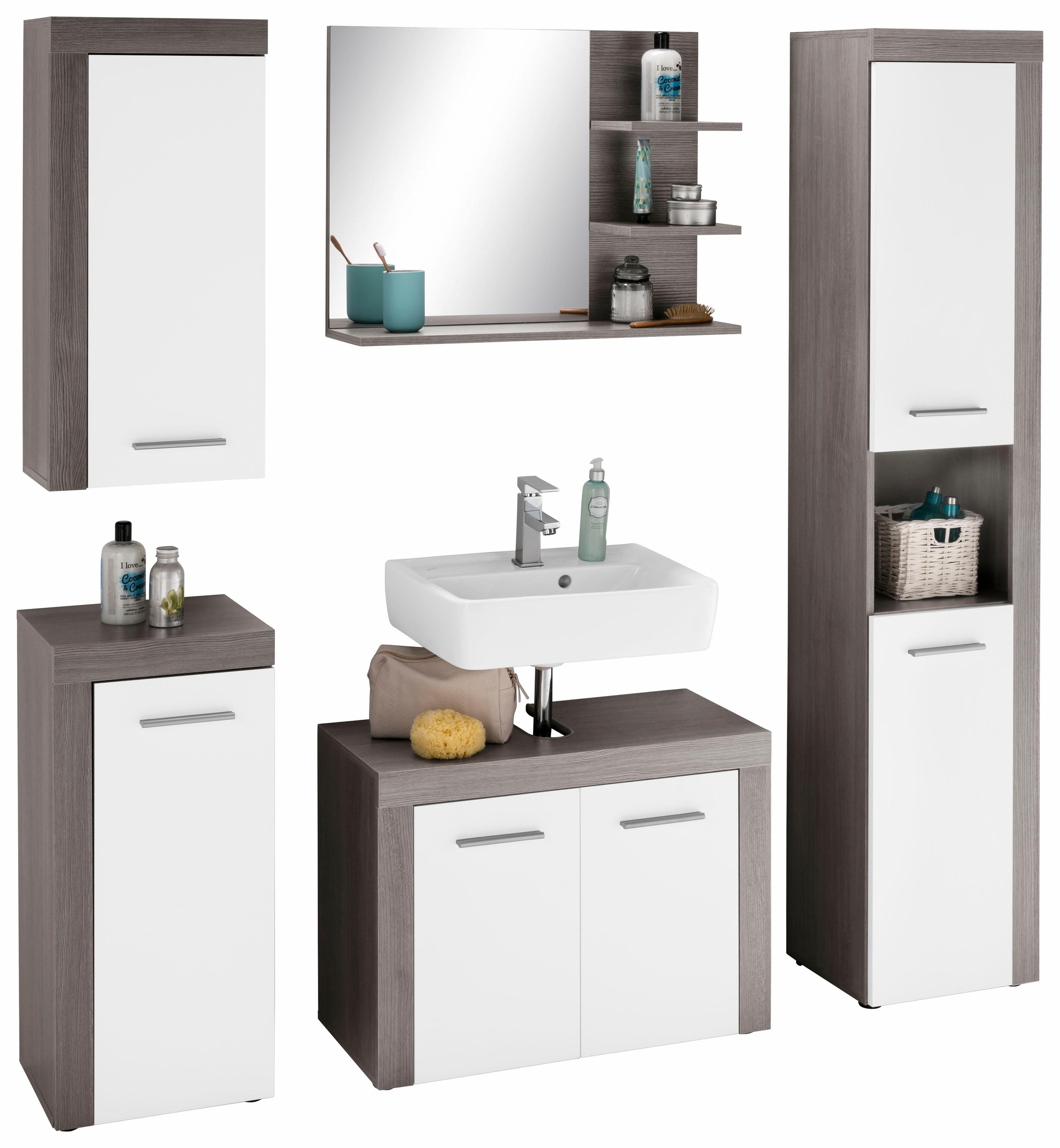 trendteam Badmöbel-Set Miami, (Set, 5 St.), mit Rahmen-Optik