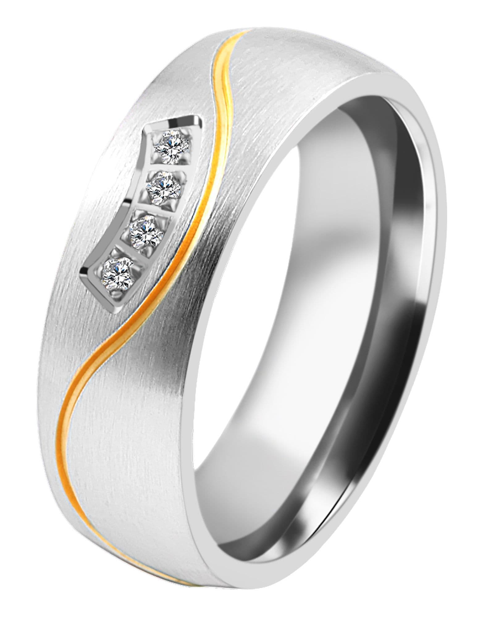 Fingerring ADELIA´S "Damen Ring aus Edelstahl mit Strass Steinchen" Gr. 50, silber, Fingerringe, Damen, 50, Edelstahl, Fingerring 2