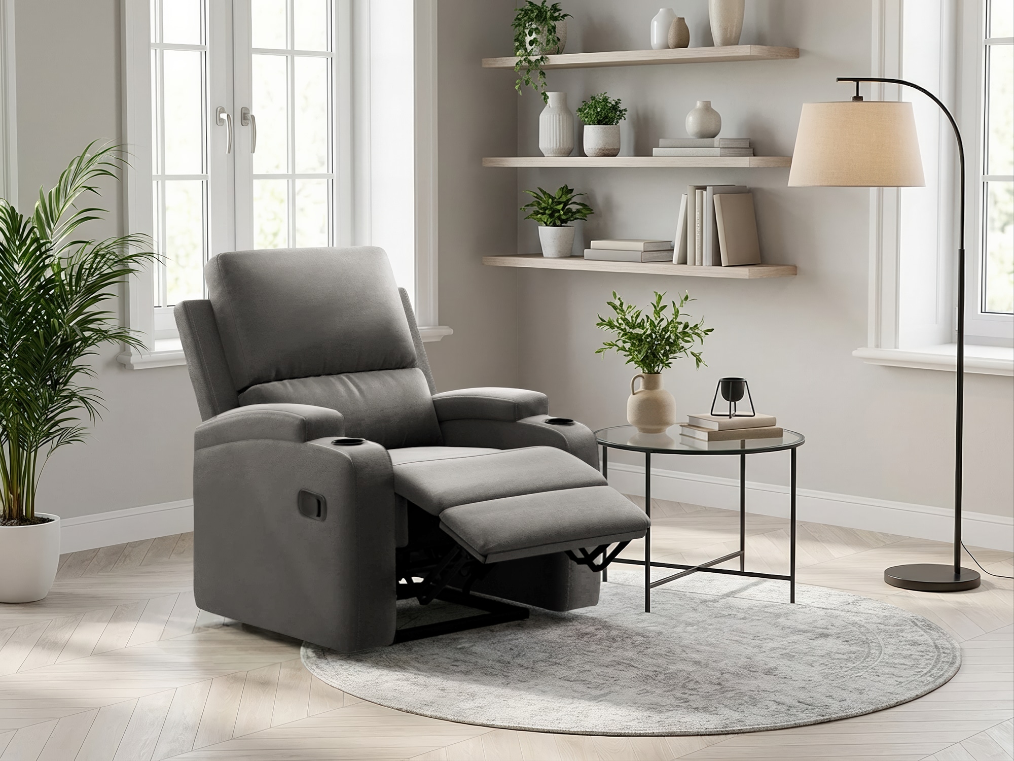OTTO home Relaxsessel "NAPORI Lederoptik, Kinosessel, Multimedia-Sessel" TV-Sessel mit manueller u elektrischer Relaxfunktion u. Getränkehalter