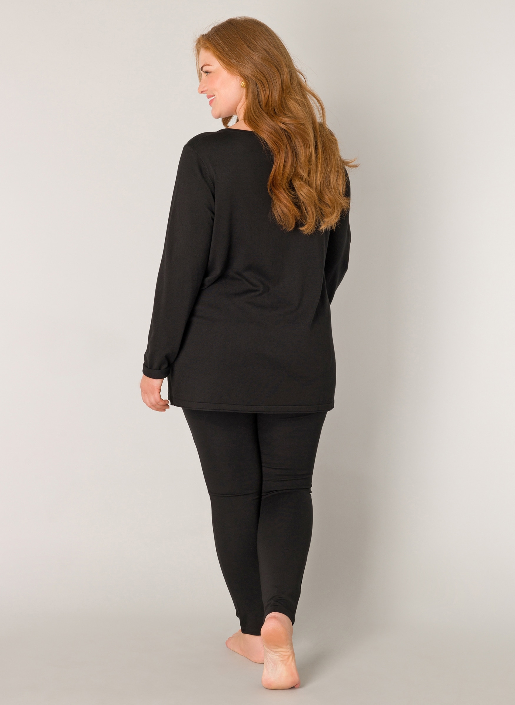 Base Level Curvy V-Ausschnitt-Pullover "Anine", Pullover in weicher und for günstig online kaufen