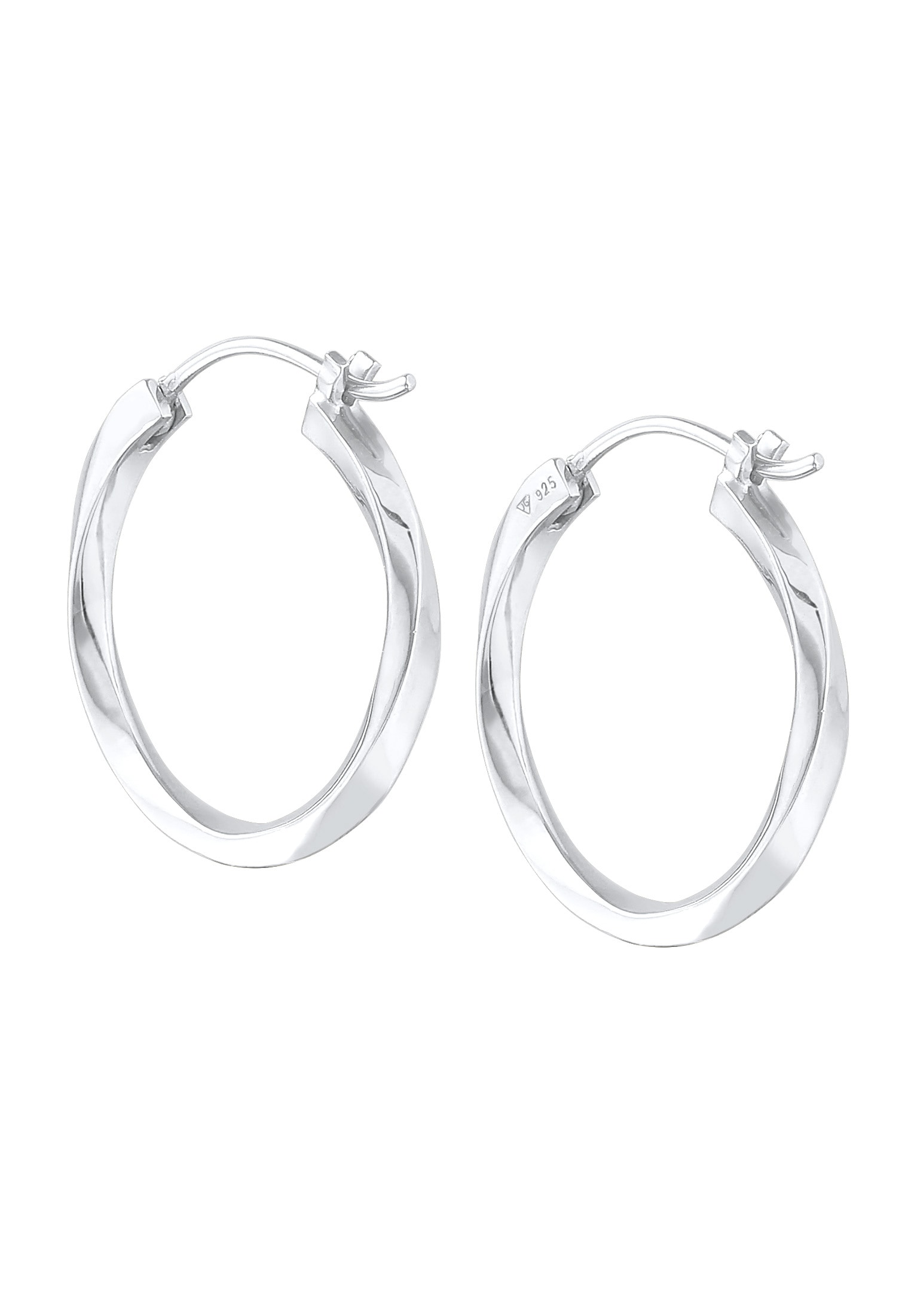 Elli Premium Paar Creolen »Ohrringe Creolen Twisted Gedreht Trend 925 Silber«
