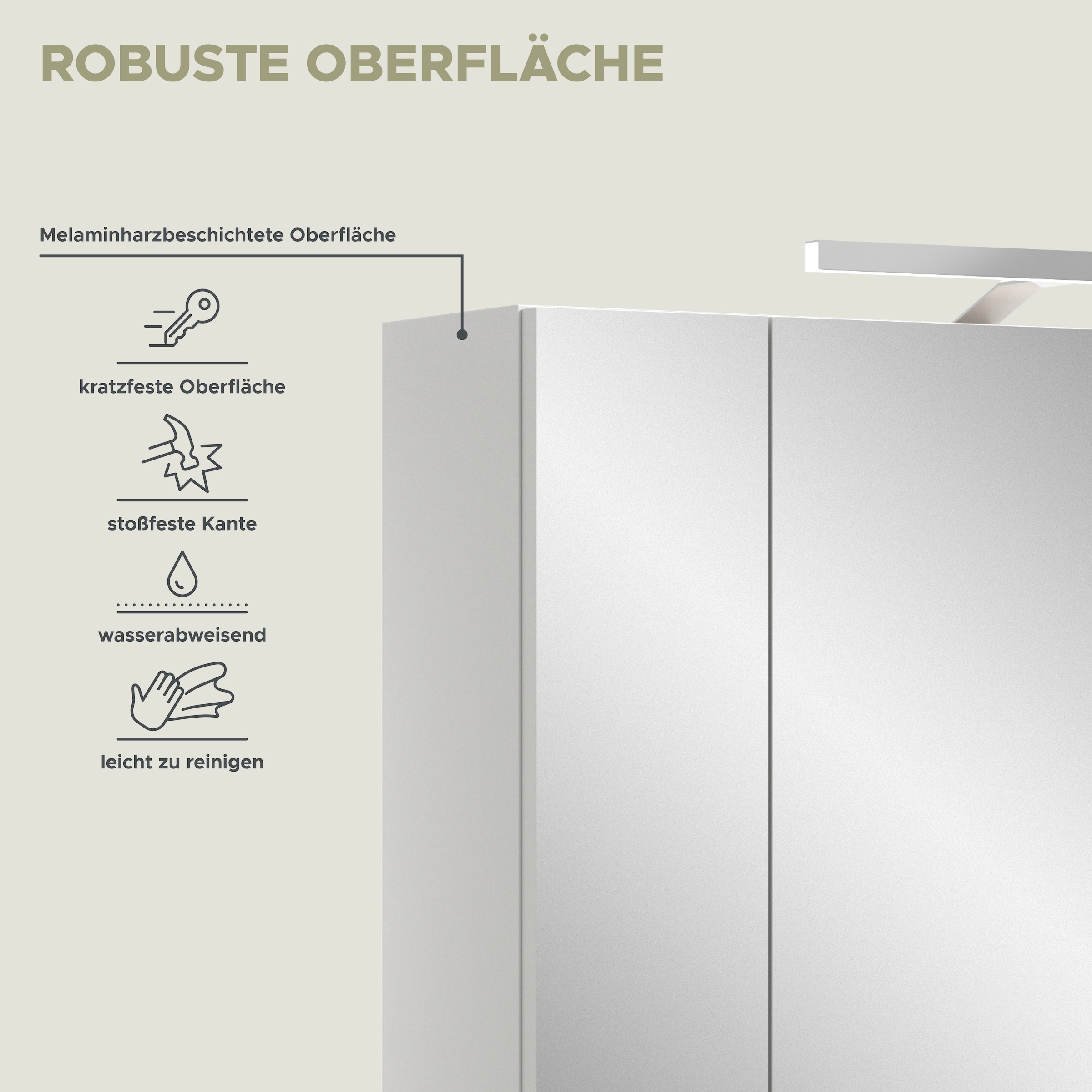 INOSIGN Badezimmerspiegelschrank »Malmö, Breite 60 cm, inkl. LED Beleuchtung, 3 Spiegeltüren, 9 Fächer«, in verschiedenen Farben erhältlich, Badmöbel, Spiegel, Badschrank, Bad