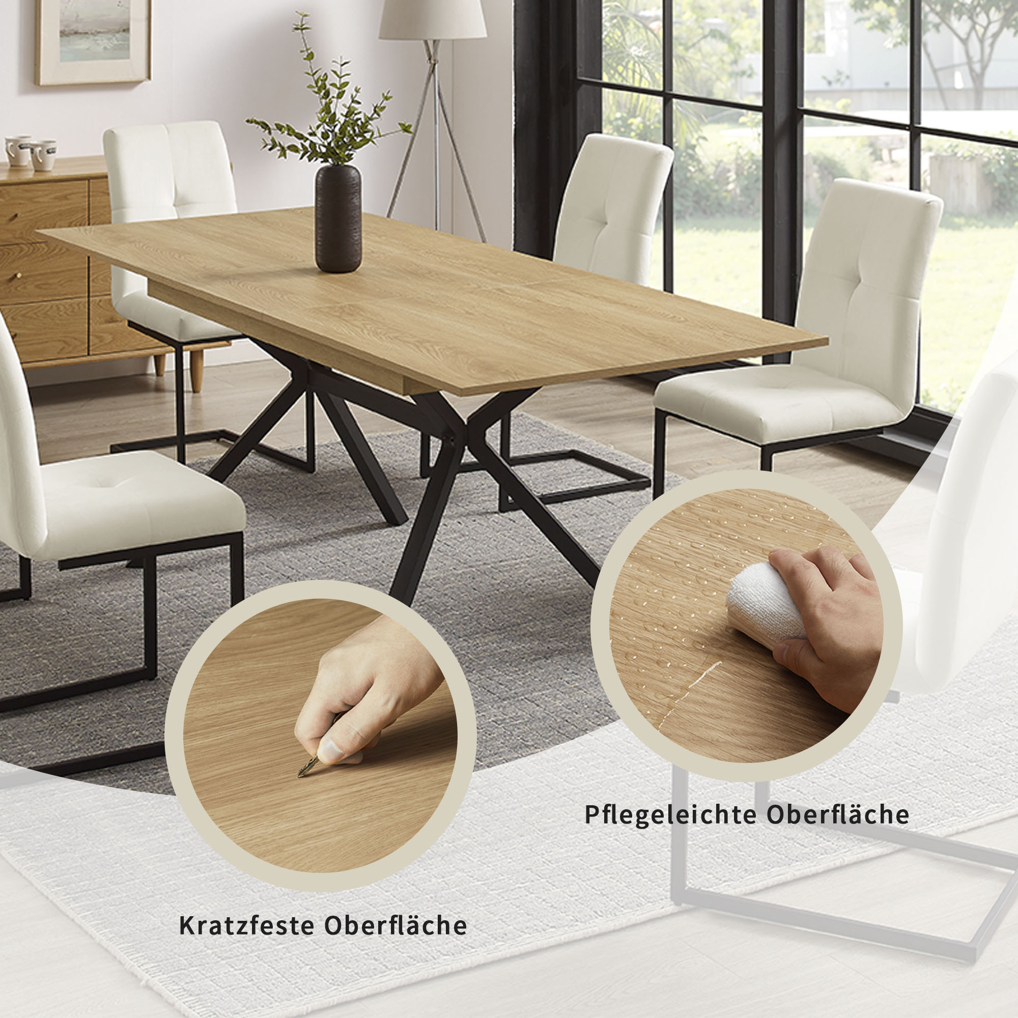 Thumbnail - INOSIGN Esstisch "Vendy" ausziehbarer Tisch mit pflegeleichter Oberfläche, 160-210 cm