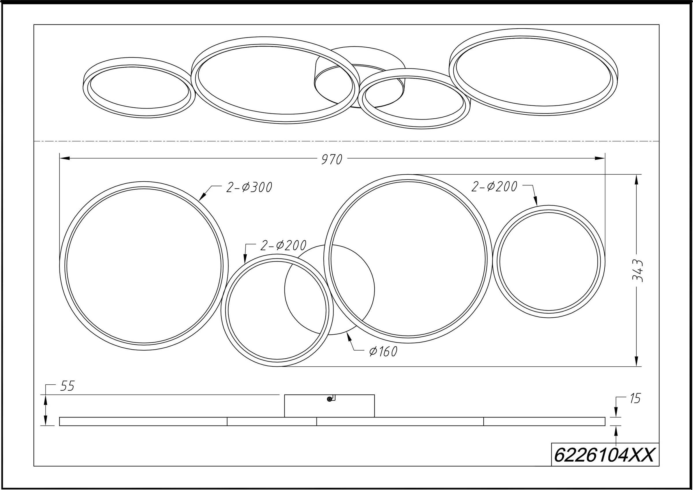 TRIO Leuchten LED Deckenleuchte »Rondo«, 4 flammig-flammig, dimmbar über  Wandschalter (100%/50%/25%), 3000K, 4800 Lumen | BAUR