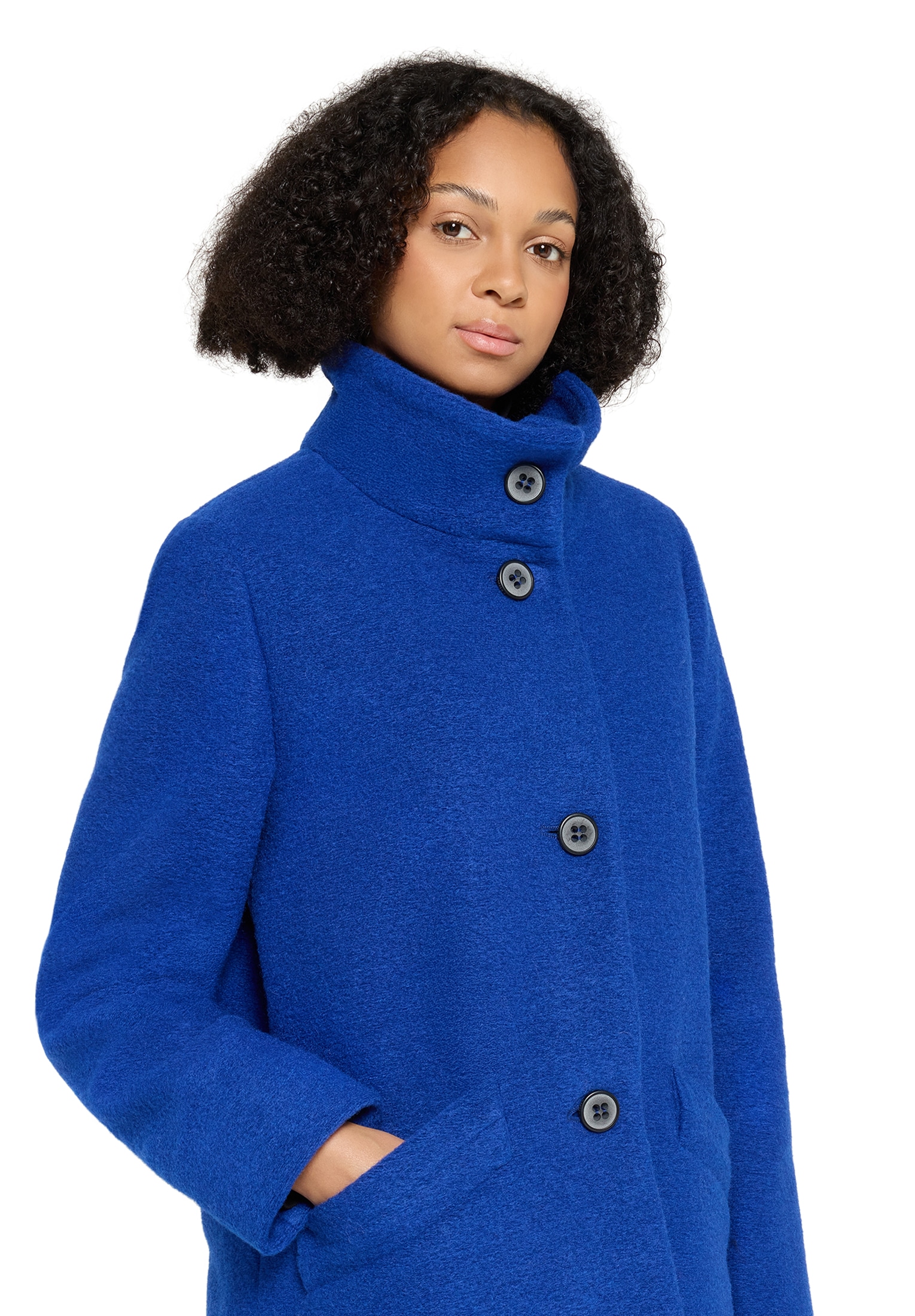 Amber & June Kurzjacke »Damen Kurzmantel mit Stehkragen«