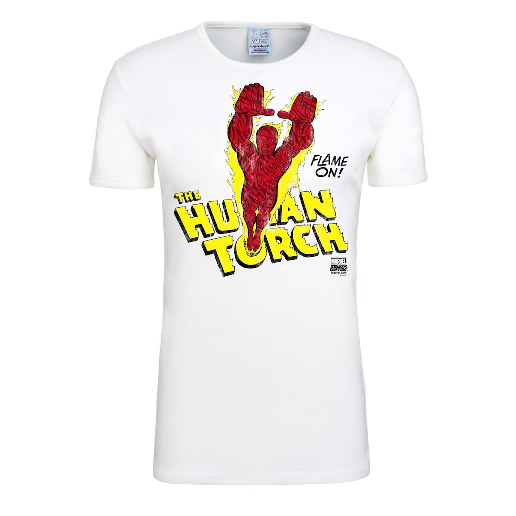 LOGOSHIRT T-Shirt »Human Torch – Flame On«, mit lizenziertem Originaldesign