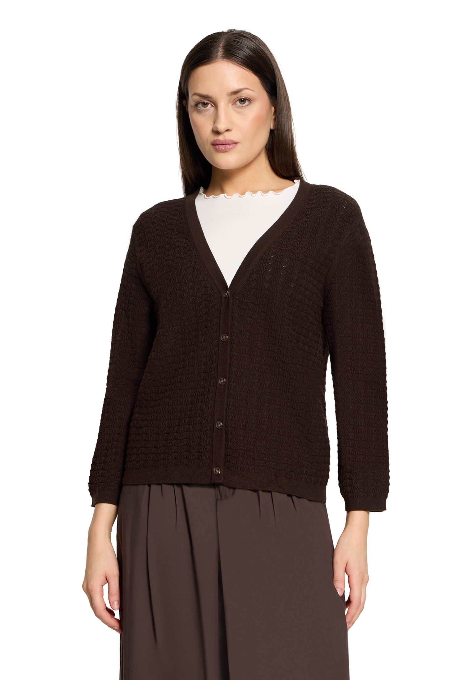 Cartoon Strickjacke »Damen mit V-Ausschnitt« 1
