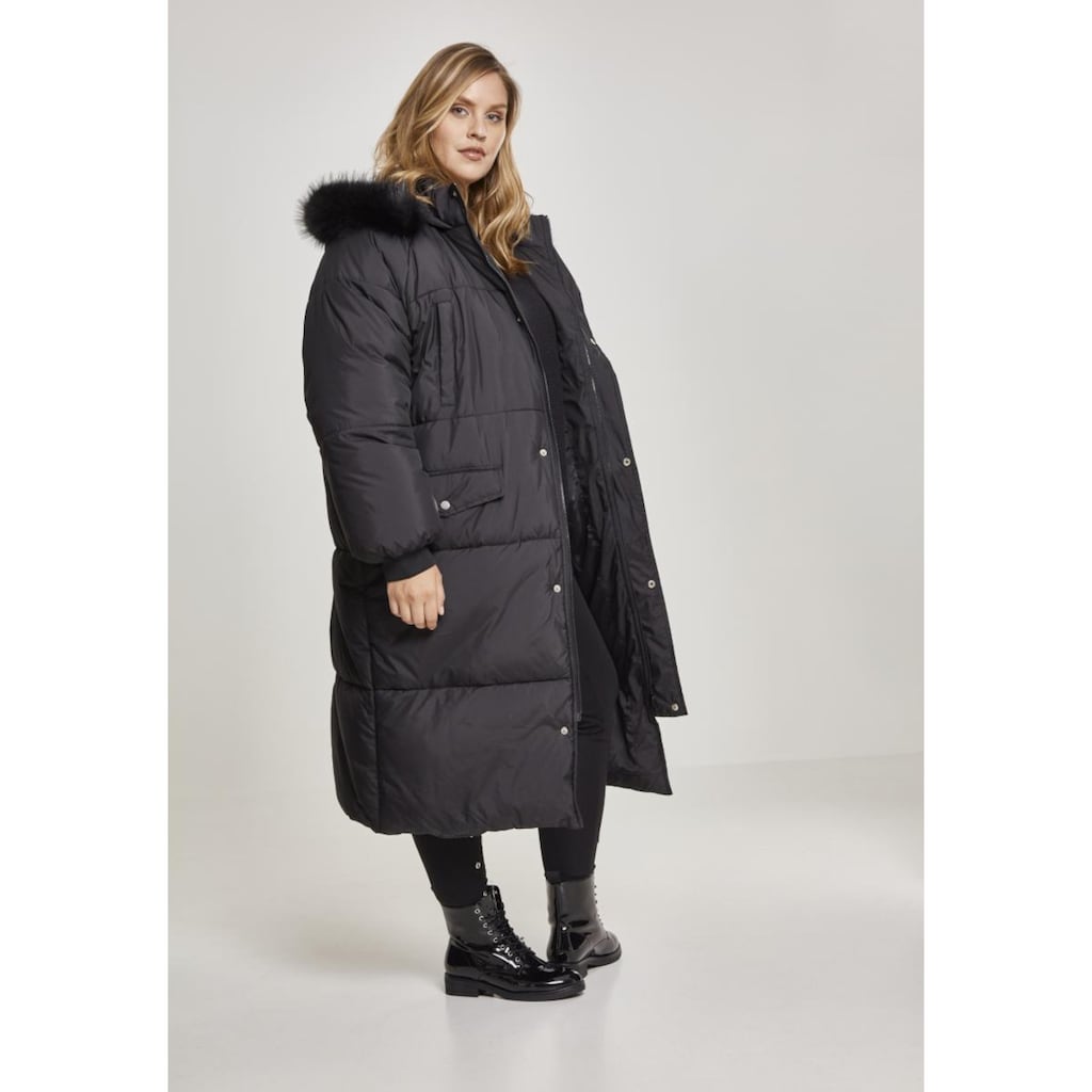 URBAN CLASSICS Winterjacke »Urban Classics Damen Ladies Oversize Faux Fur Puffer Coat«