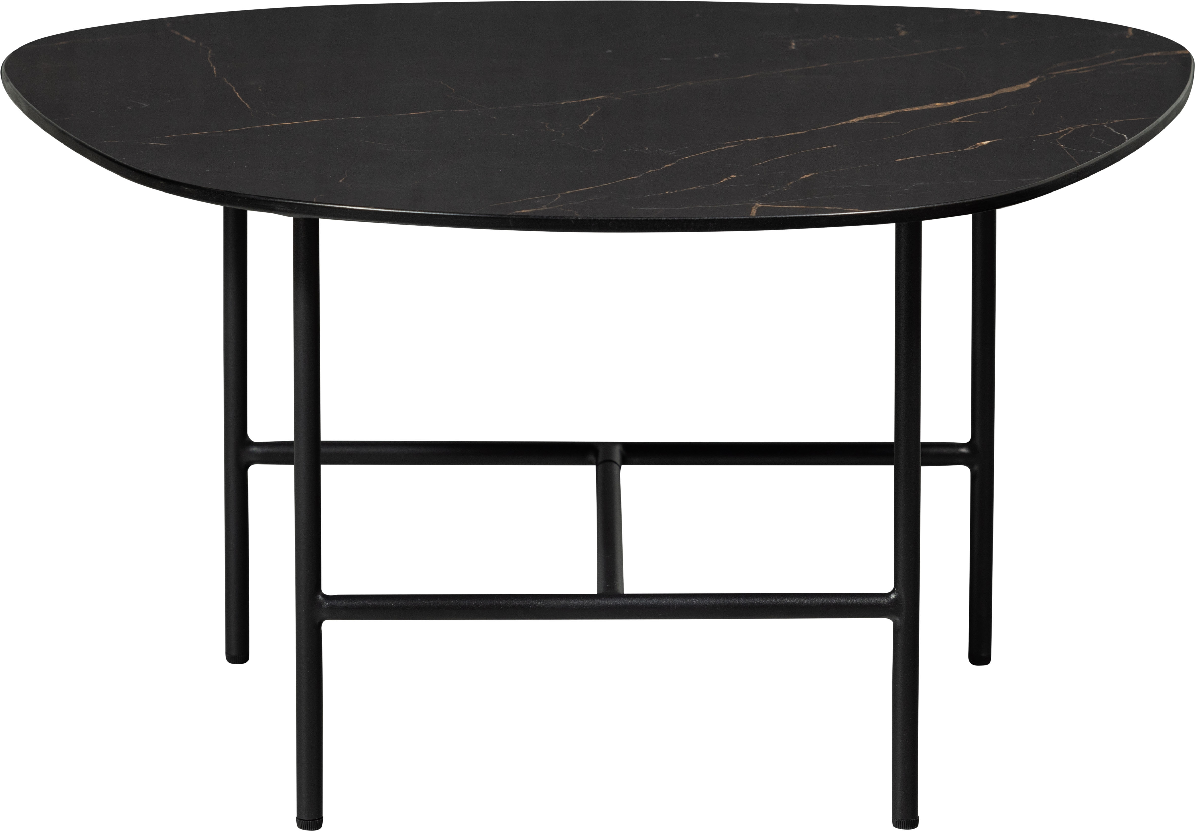 WOOOD Couchtisch "Vajen Porzellan-Marmorlook mit Metallgestell" H 38 x B 70 x T 70 cm, Tragkraft 15 kg, pfleigleicht
