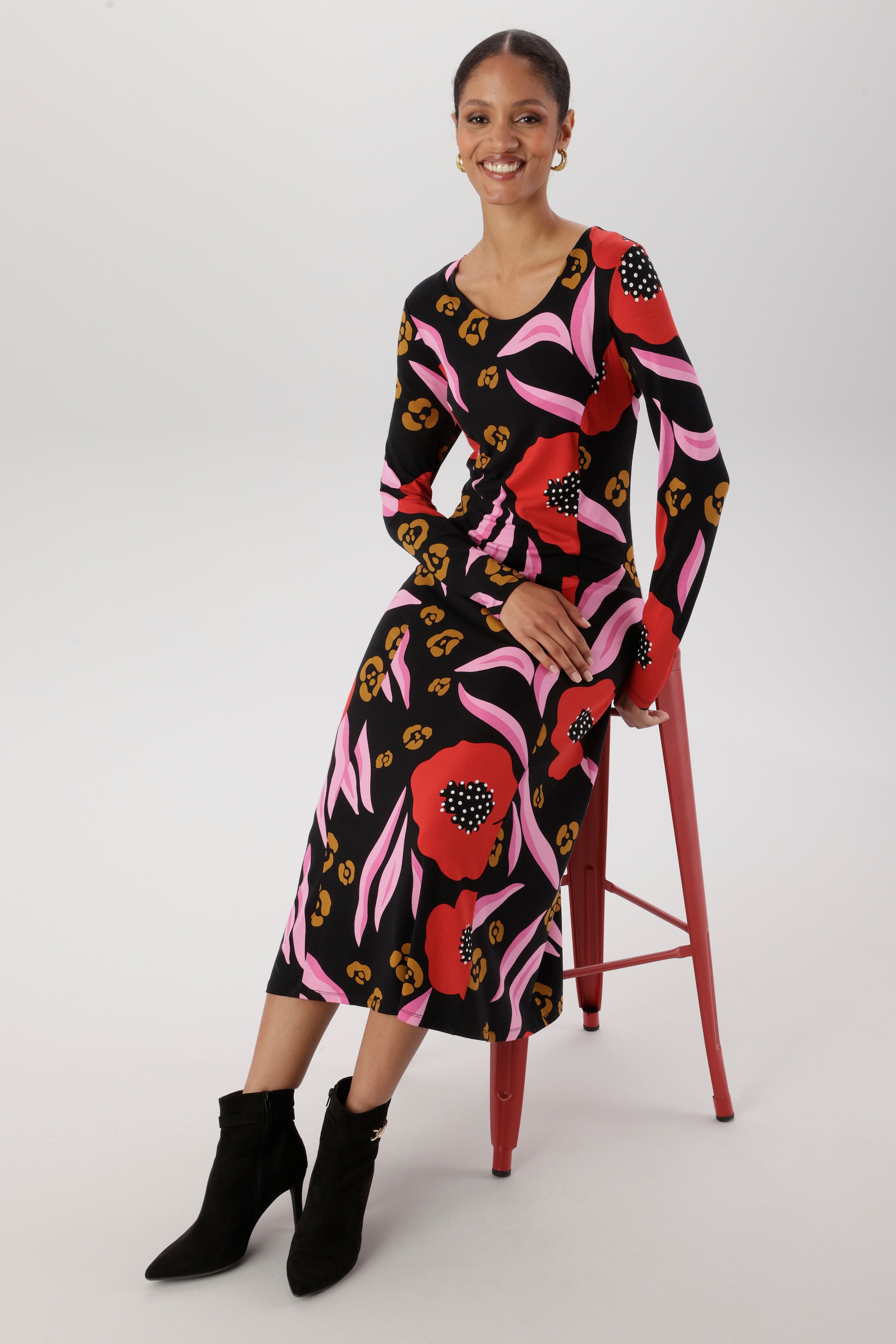 Aniston SELECTED Midikleid in leichter A-Linien-Form - NEUE KOLLEKTION